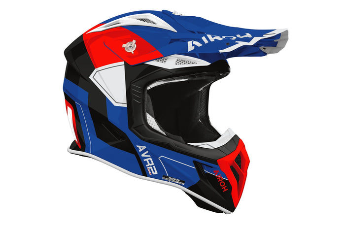 Airoh Helmet Aviator Ace 2 Shield Blue/Red gloss
