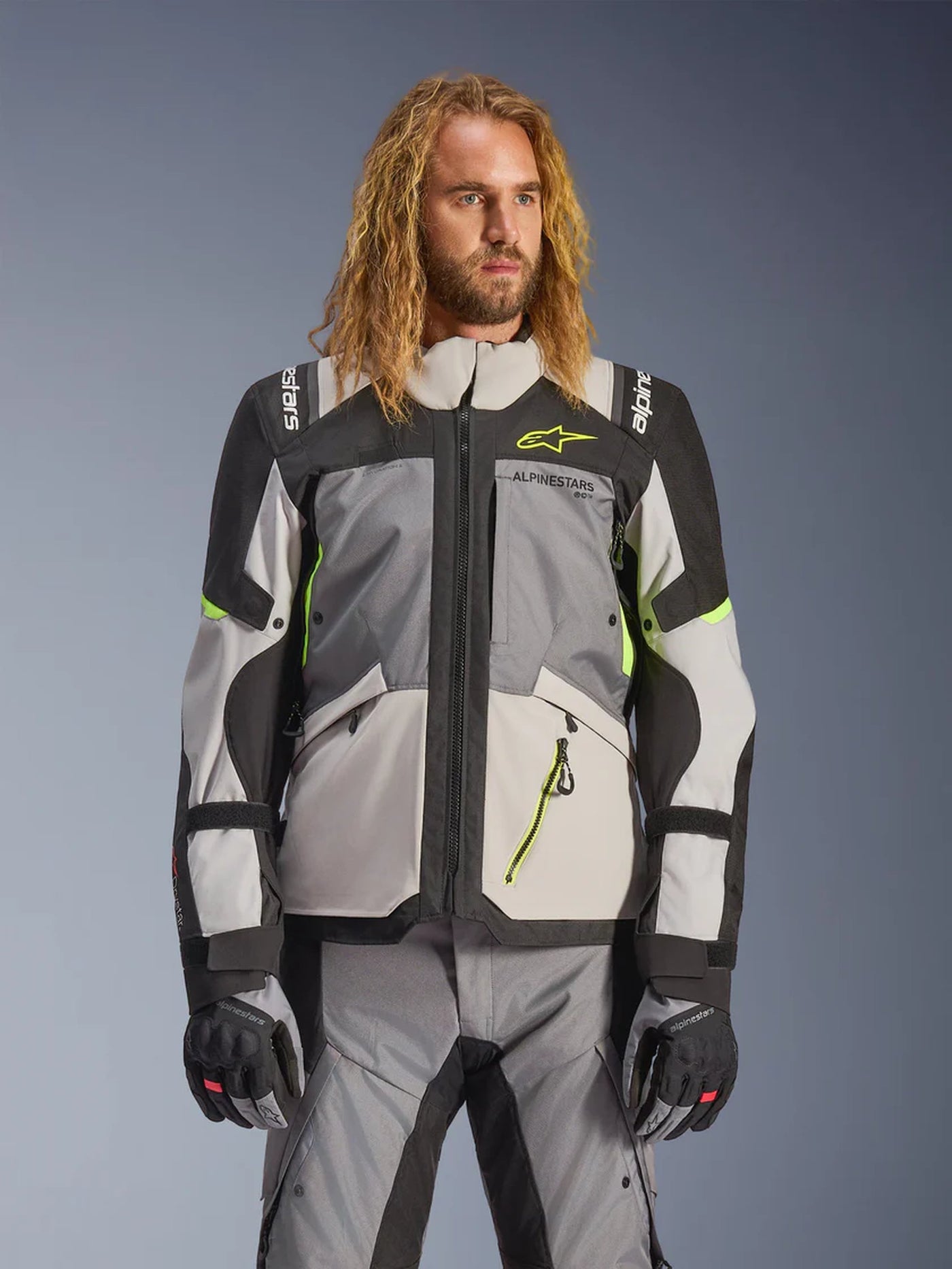 Alpinestars Jacket Andes v4 Drystar Ice Gray/Fluo Yellow