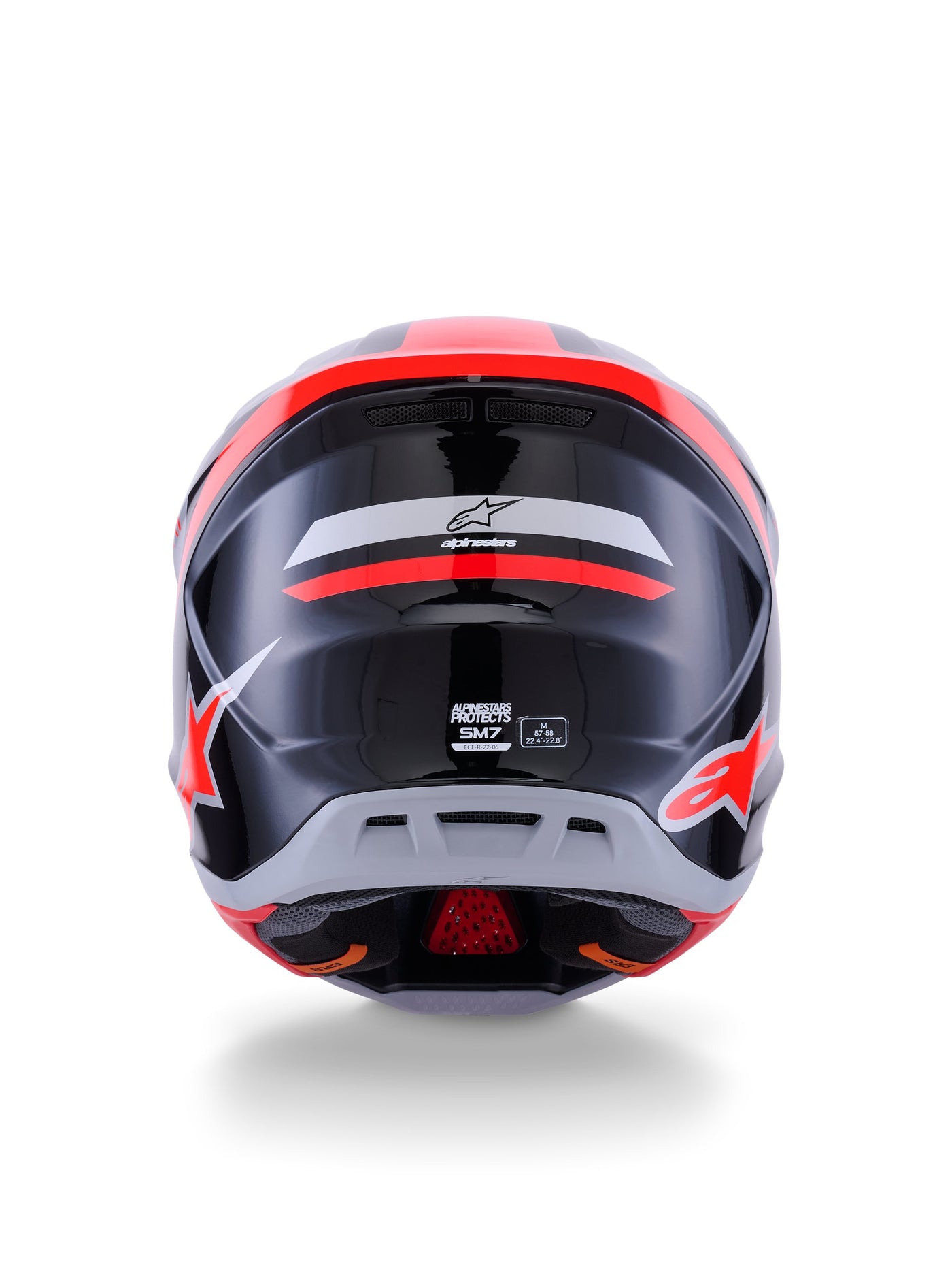 Alpinestars Helmet S-M7 Rise Black/Silver/Fluo Red