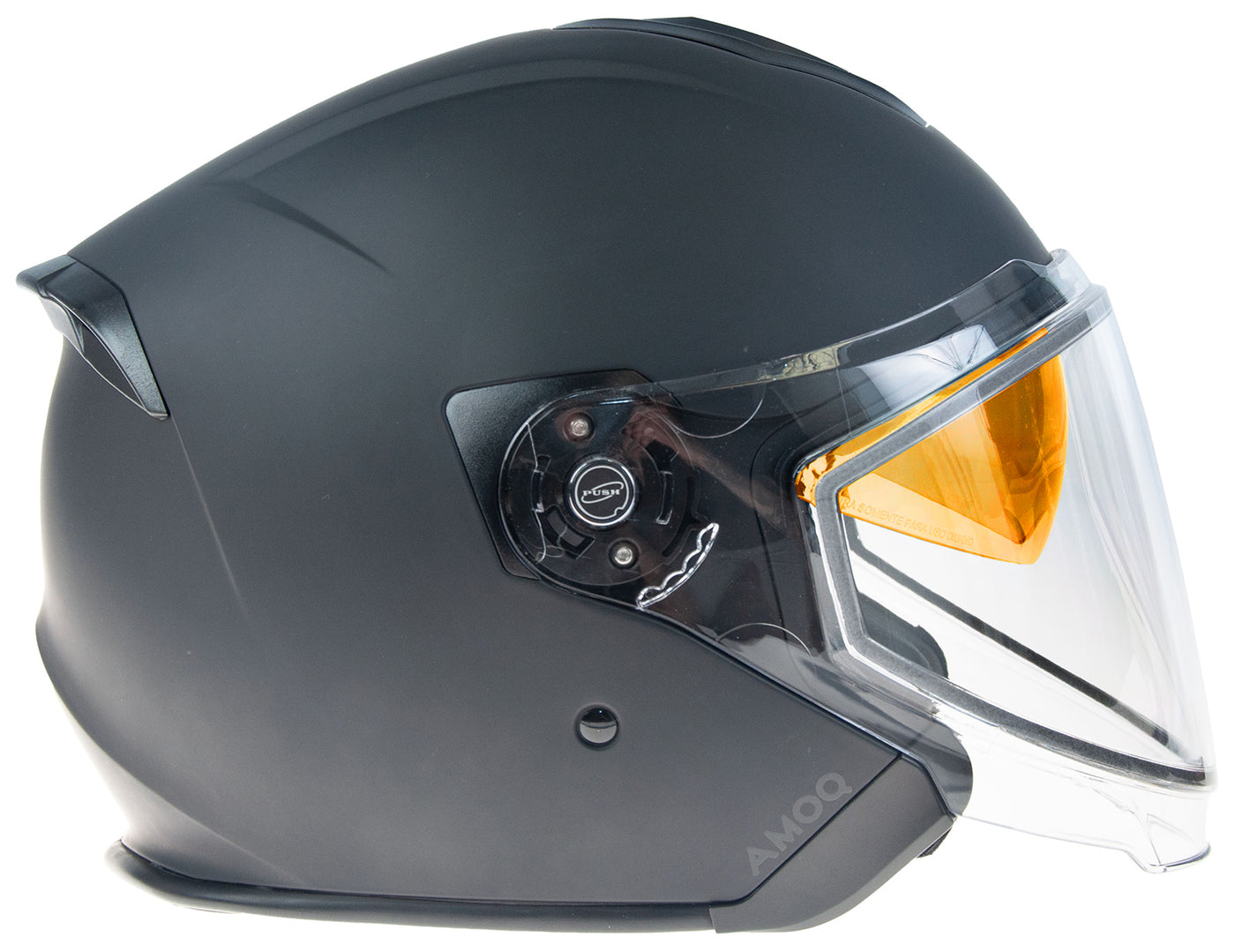AMOQ Cluster double visor Jet Helmet Blackout