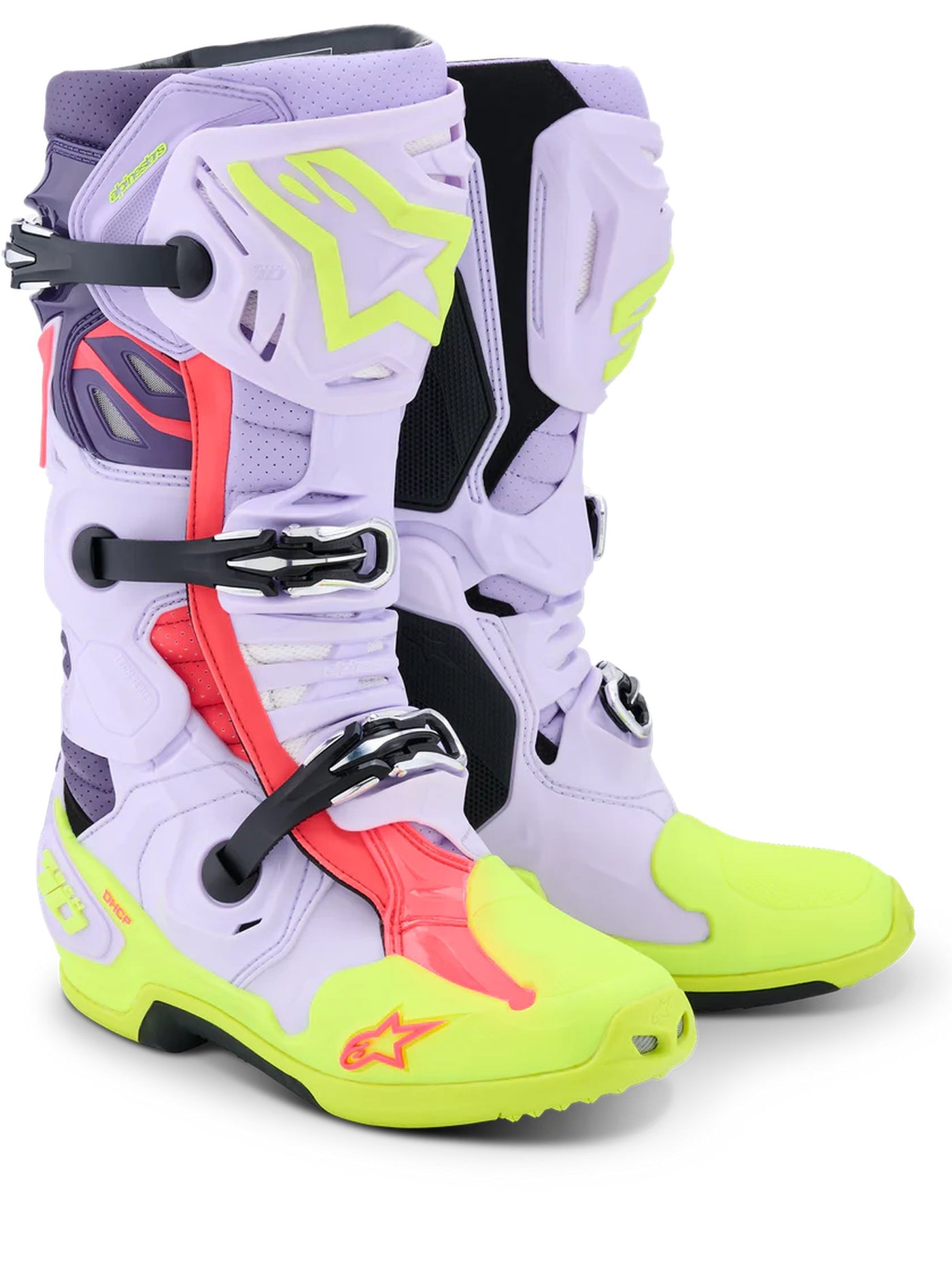 Alpinestars Boot Vented Tech 10 Purple/Fluo Yellow/Pink