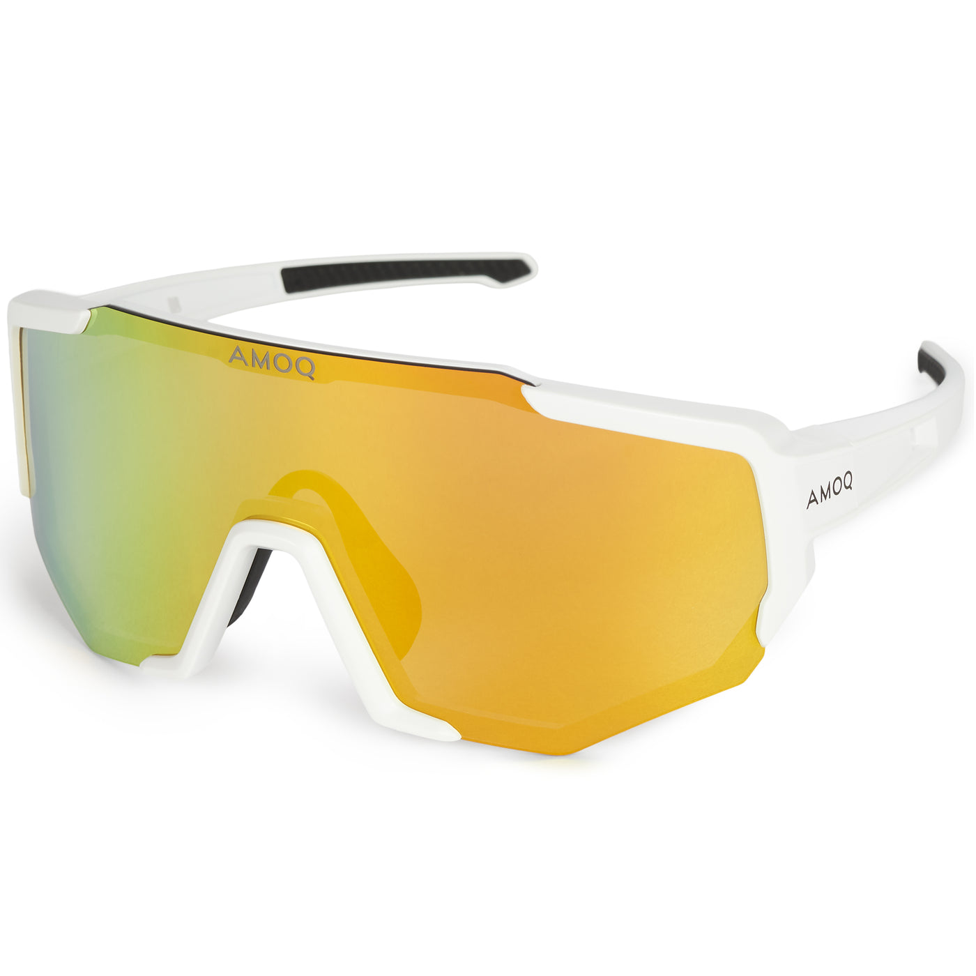 AMOQ Blast Sunglasses Polarized White/Gold Mirror