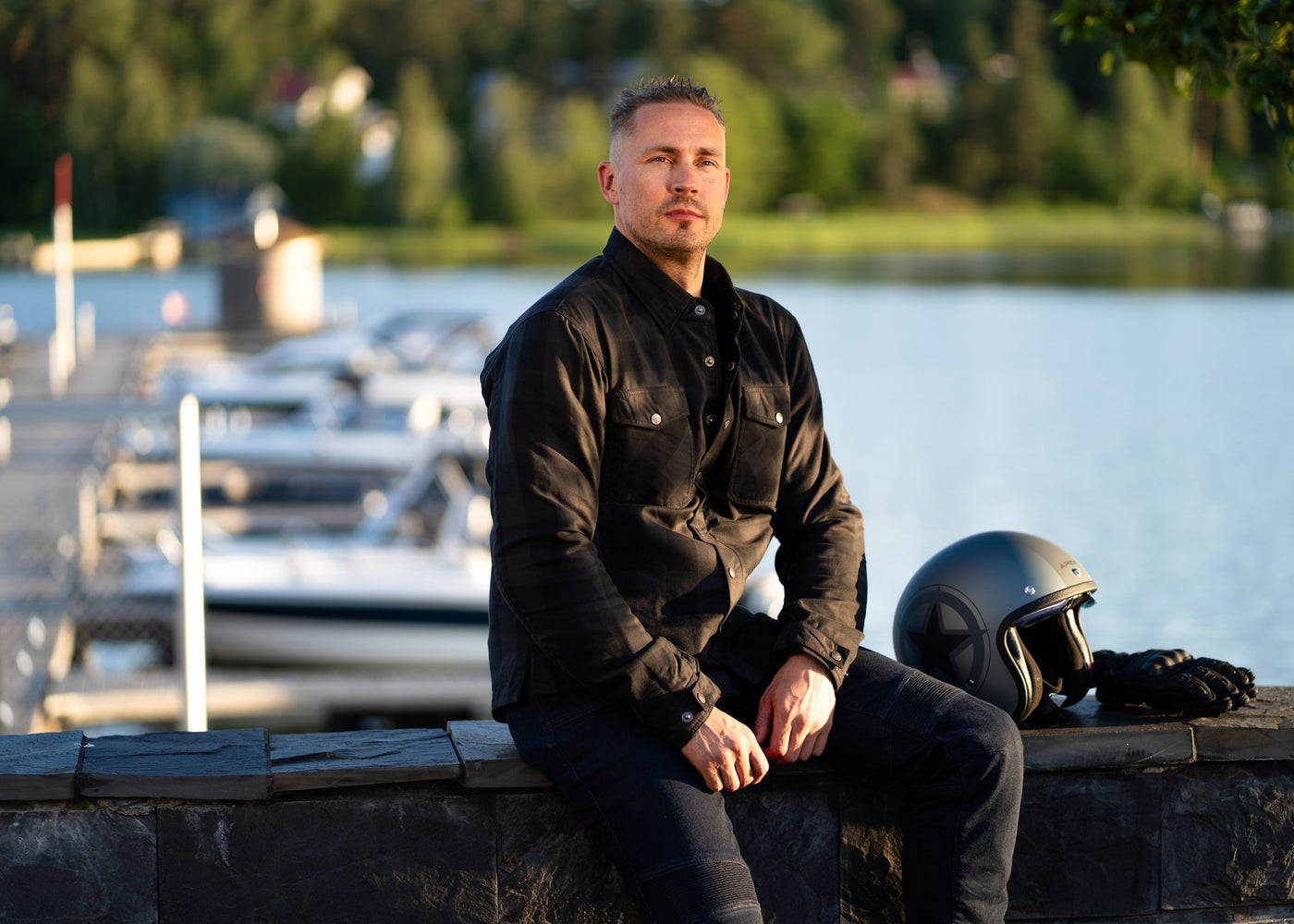 Lindstrands Textile Shirt Kullberg Black/Grey