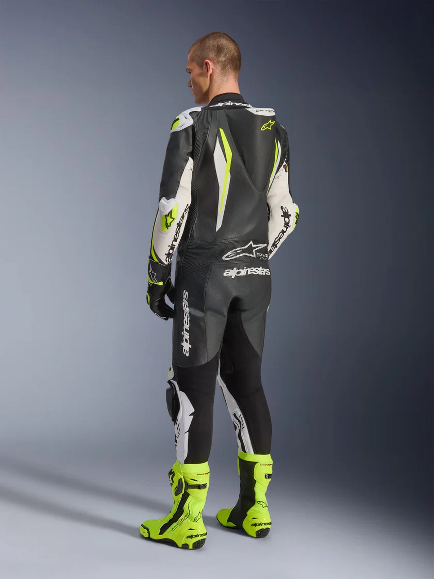 Alpinestars Leather suite 1-pcs GP Tech v5 Black/White/Fluo Yellow