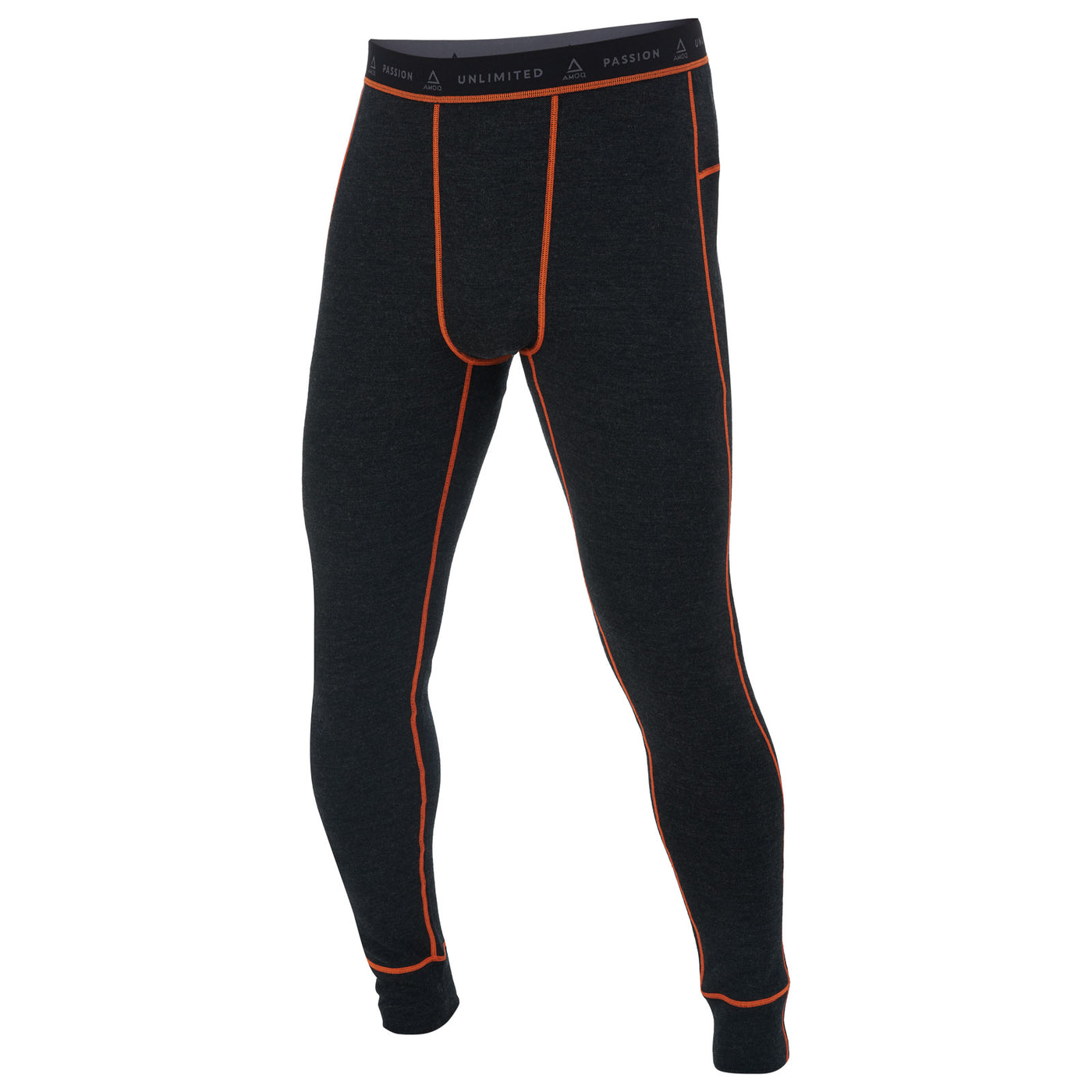 AMOQ 100% Merino Base Layer Pants Gray/Orange