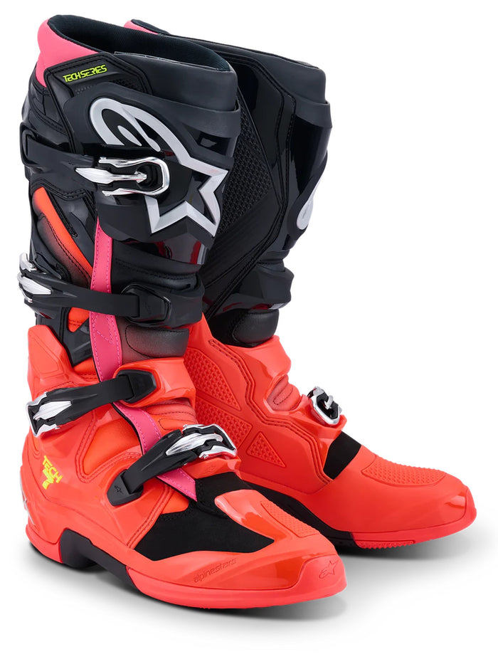 Alpinestars Boot Tech 7 Black/Red Fluo/Pink Fluo