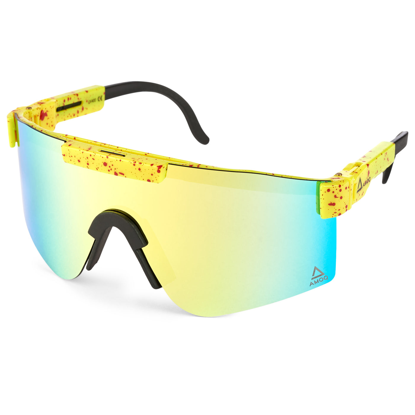AMOQ Comet Sunglasses Yellow Splash - Orange Mirror