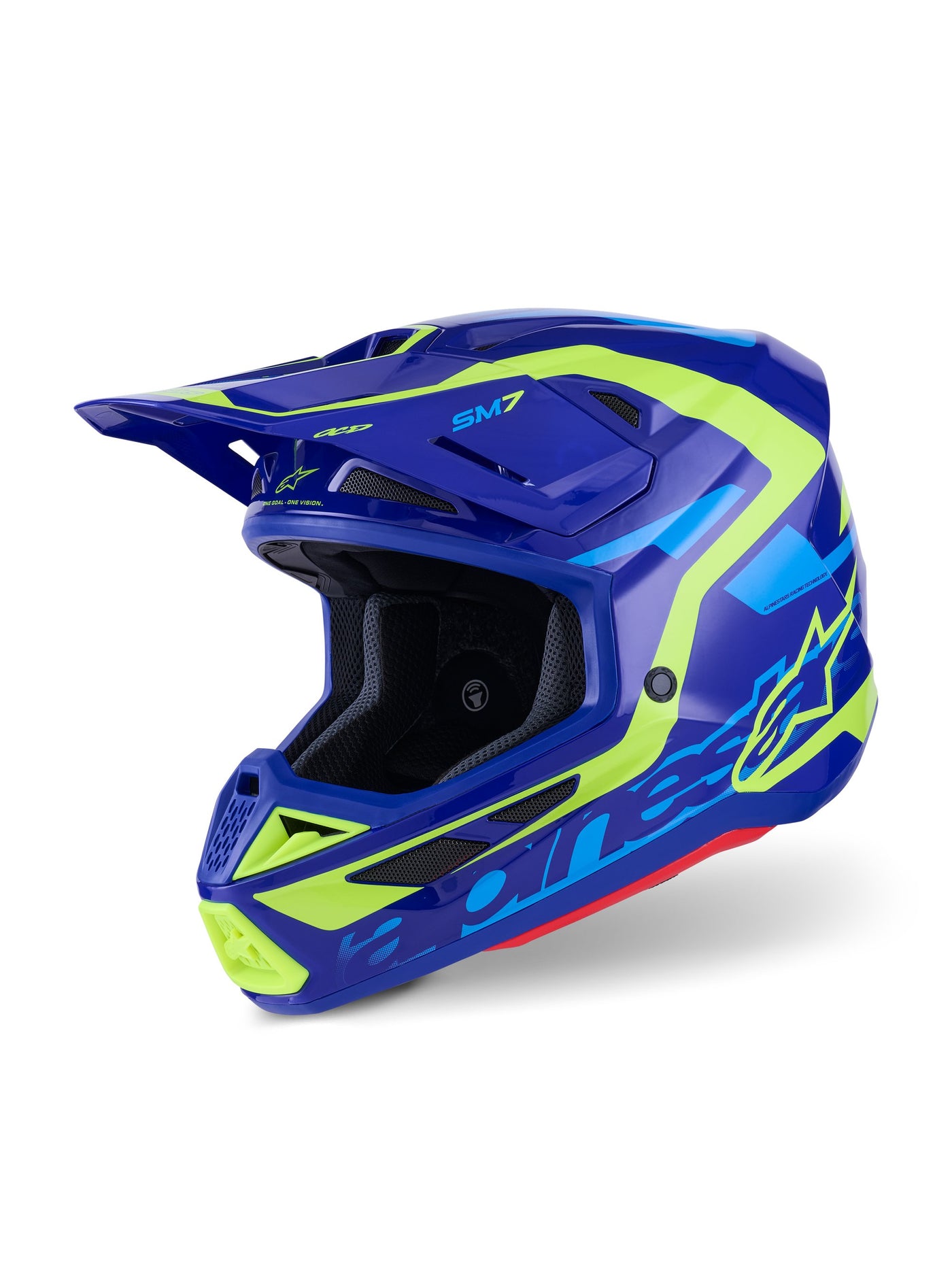Alpinestars Helmet S-M7 Deed Blue/Fluo Yellow