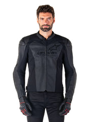 Alpinestars Leather Jacket Faster v3 Airflow Black/Black