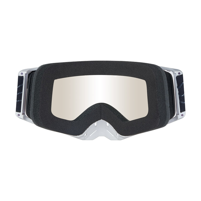 AMOQ Aster Snow Goggles Black-White Silver Mirror