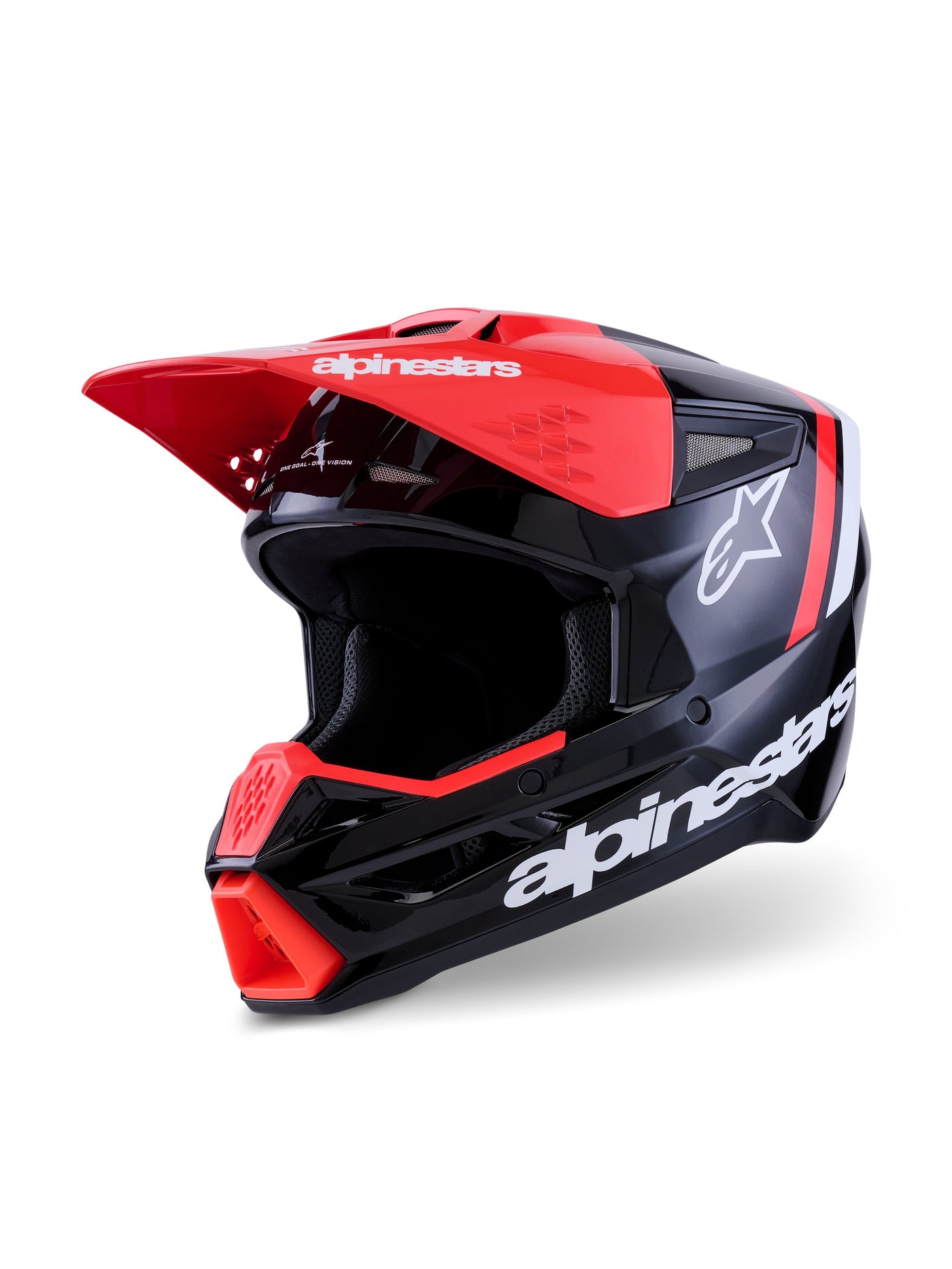 Alpinestars Helmet S-M3 Radium Black/Fluo Red/White