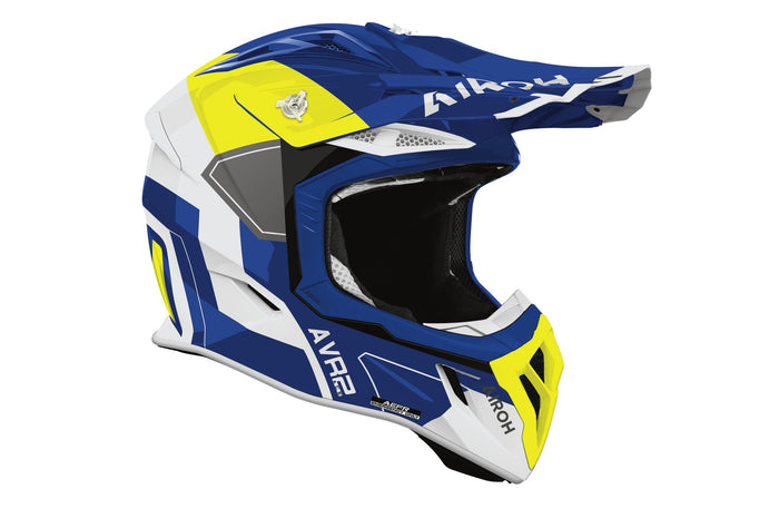 Airoh Helmet Aviator Ace 2 Shield Blue/Yellow gloss