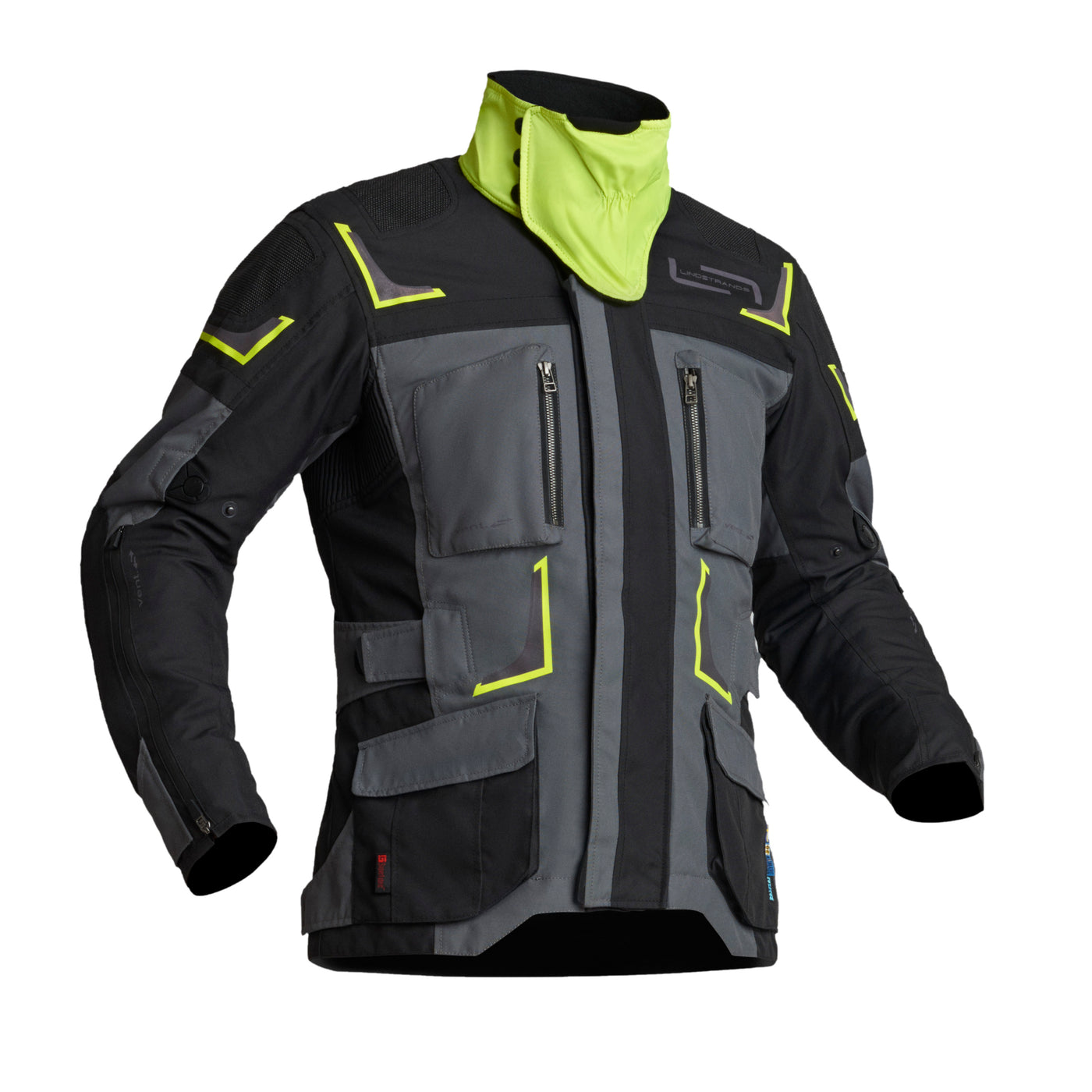 Lindstrands Textile Jacket Myrvik Grey/Black/Yellow