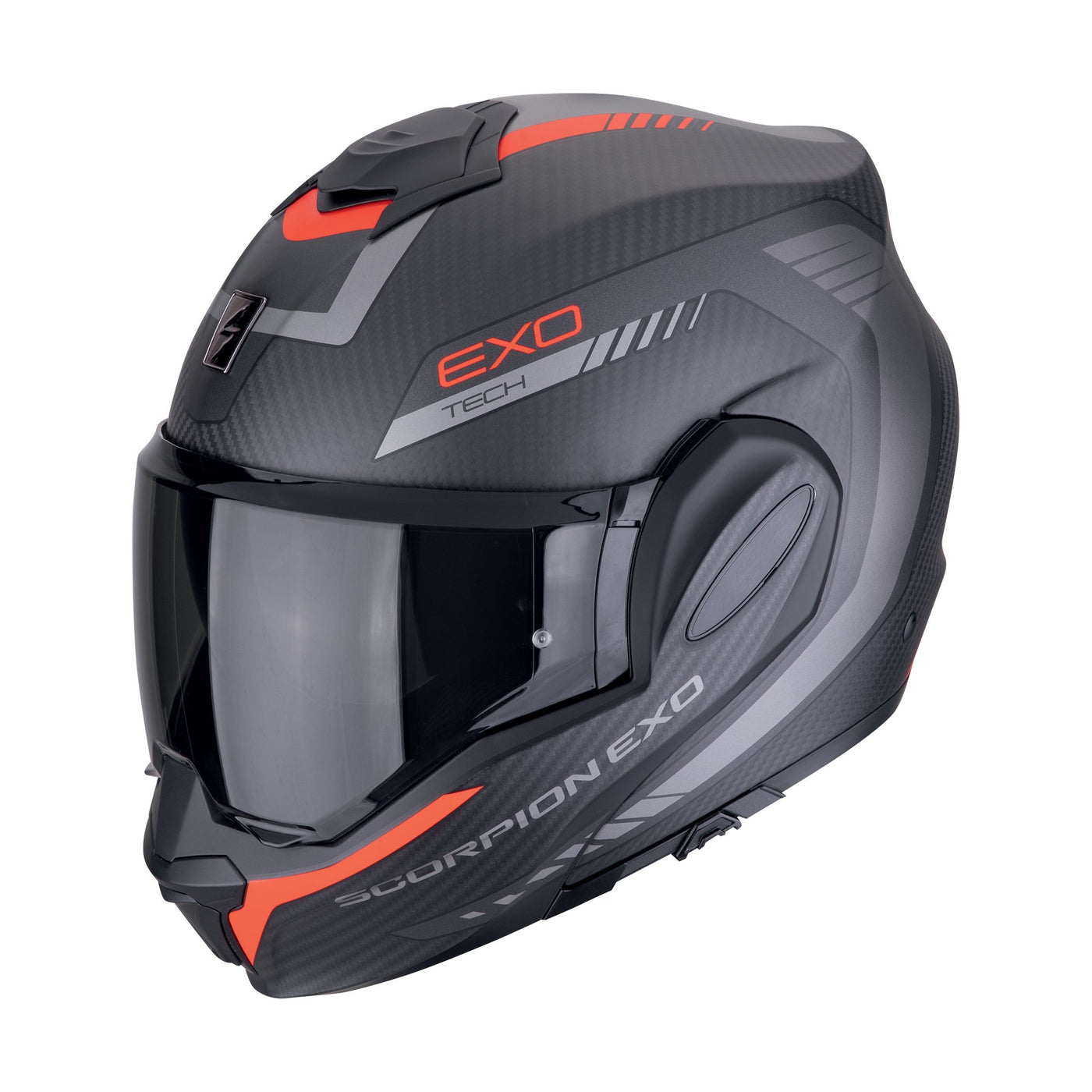 SCORPION Helmet EXO-TECH EVO CARBON Cozy Matt Black-Red