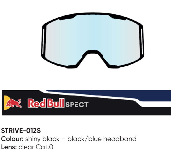 Spect Red Bull Strive MX Goggles Single lens Black/Blue clear
