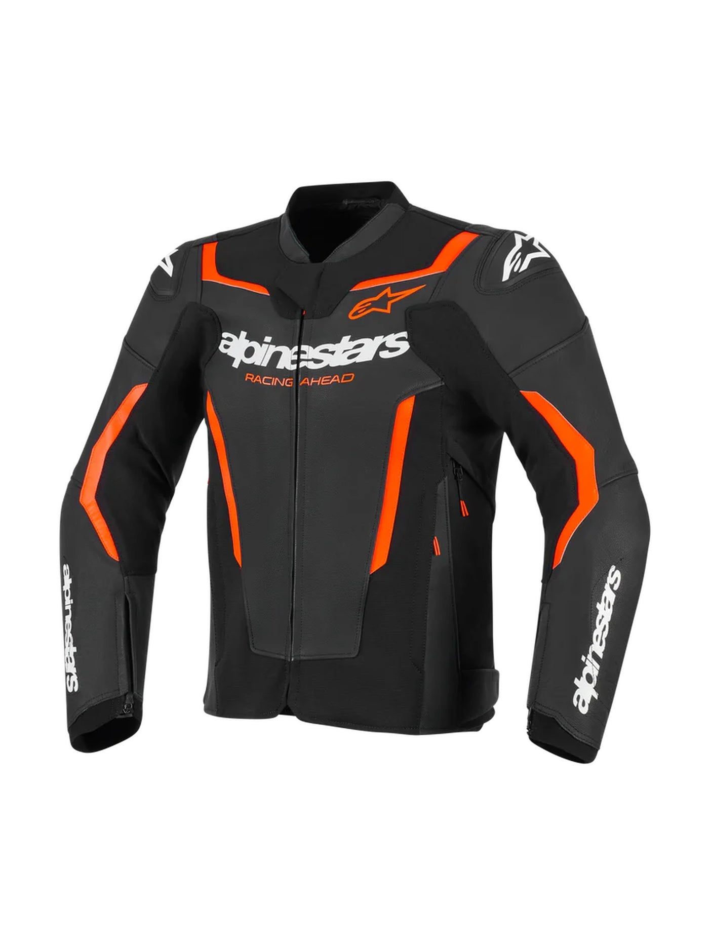 Alpinestars Leather Jacket GP Force v2 Black/Fluo Red