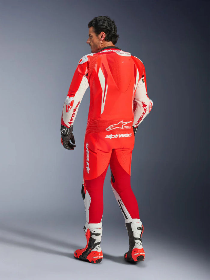 Alpinestars Leather suite 1-pcs GP Tech v5 Fluo Red/White