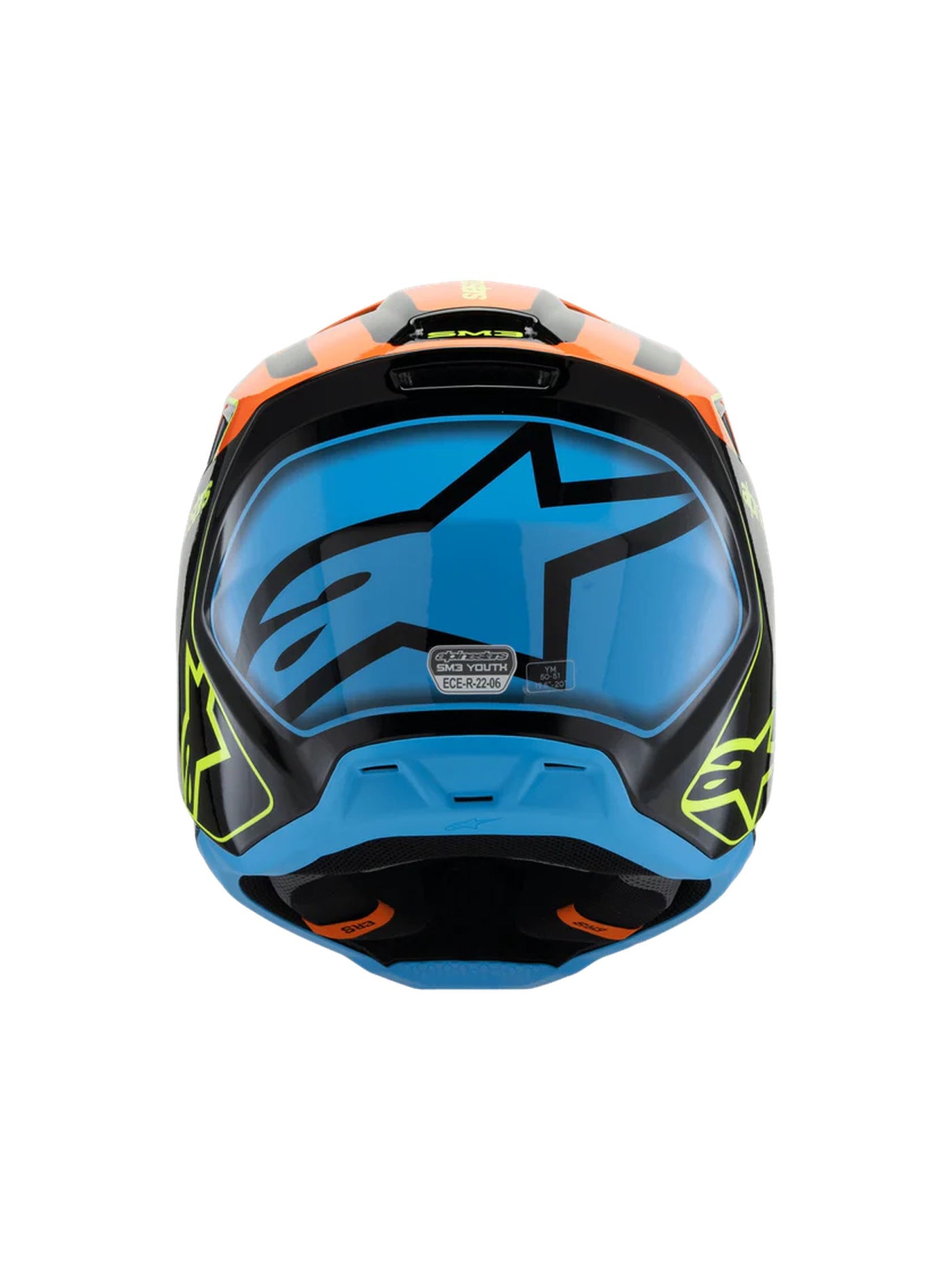 Alpinestars Helmet SM3 Youth Fray Black/Orange/YEllow Fluo