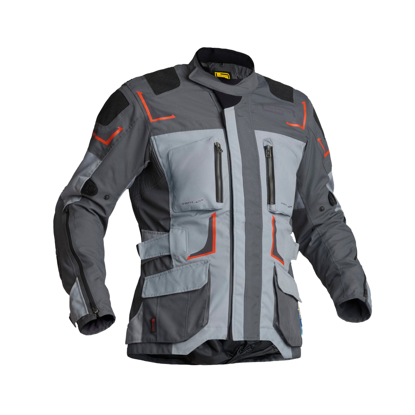 Lindstrands Textile Jacket Myrvik Light Grey/Black/Orange