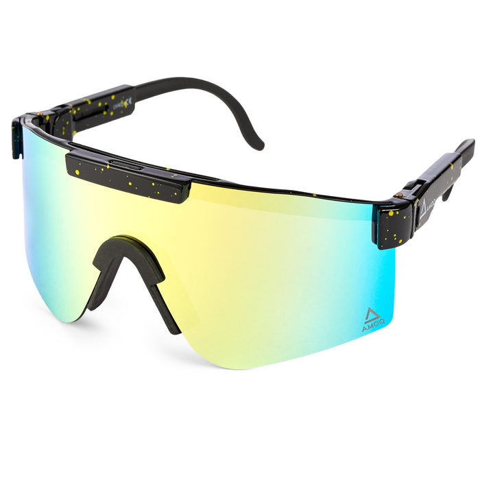 AMOQ Comet Sunglasses Black Splash - Gold Mirror