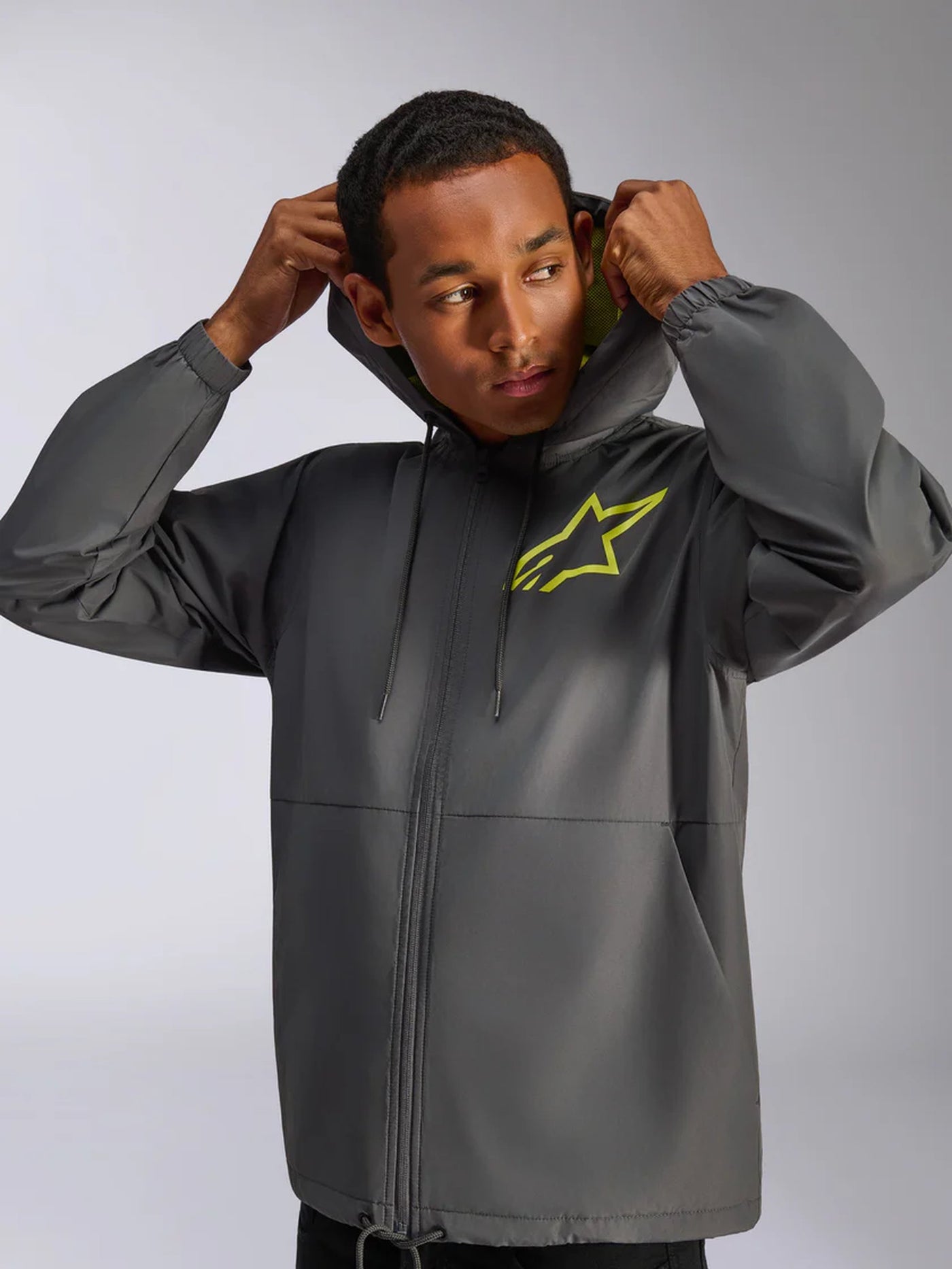 Alpinestars Jacket Speeder Chromium Windbreaker Charcoal Fluo Yellow