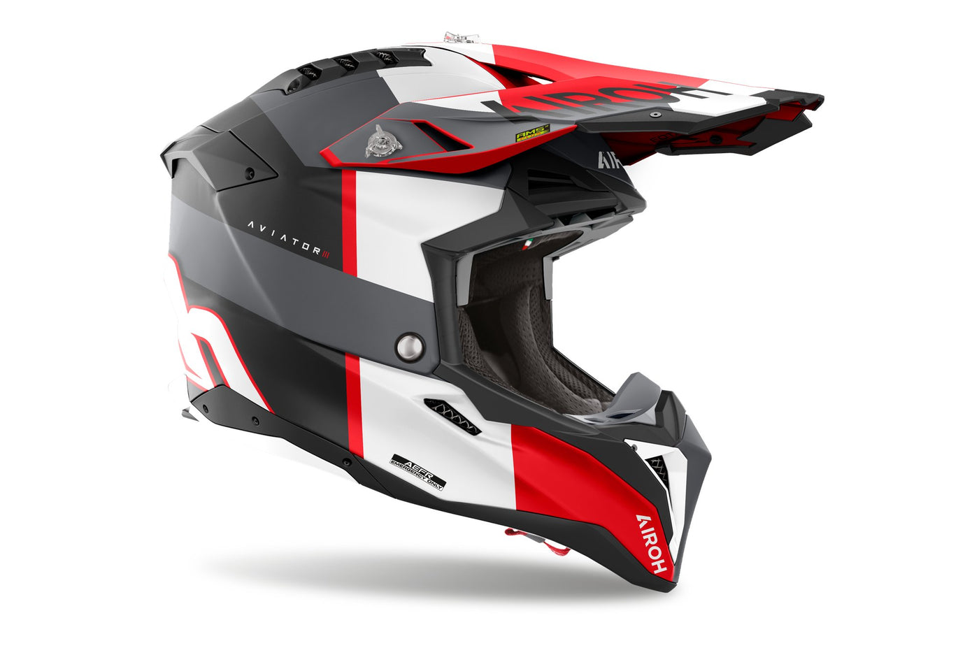 Airoh Helmet Aviator 3 Monarch Grey/Red Matt