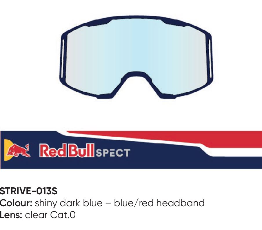 Spect Red Bull Strive MX Goggles Single lens Blue/Red clear
