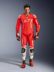 Alpinestars Leather suite 1-pcs GP Tech v5 Fluo Red/White