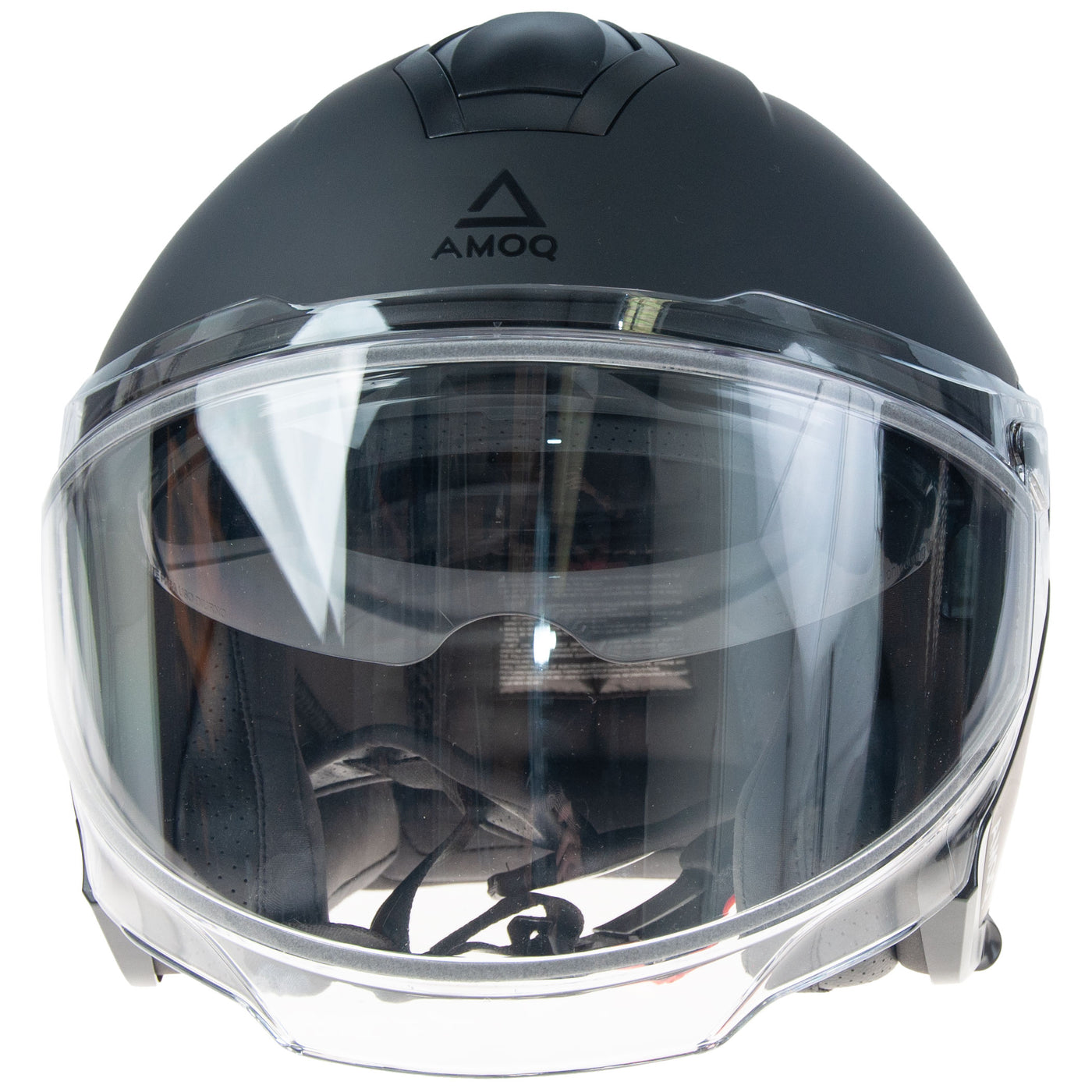 AMOQ Cluster Electric visor Jet Helmet Blackout