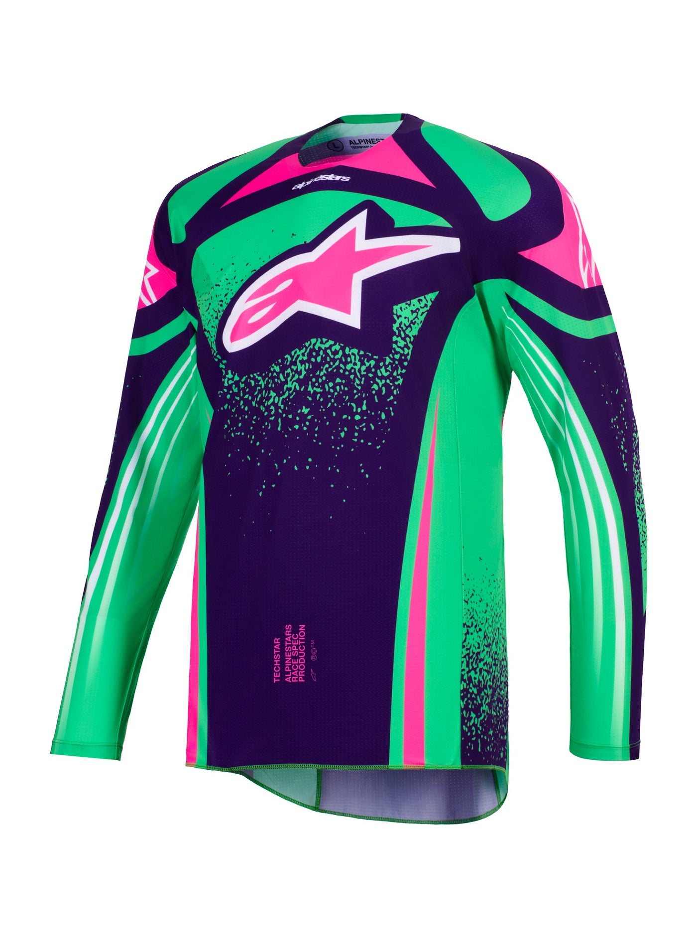 Alpinestars Jersey Techstar Nomur Purple/Green/Fluo Pink