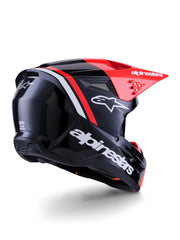 Alpinestars Helmet S-M3 Radium Black/Fluo Red/White