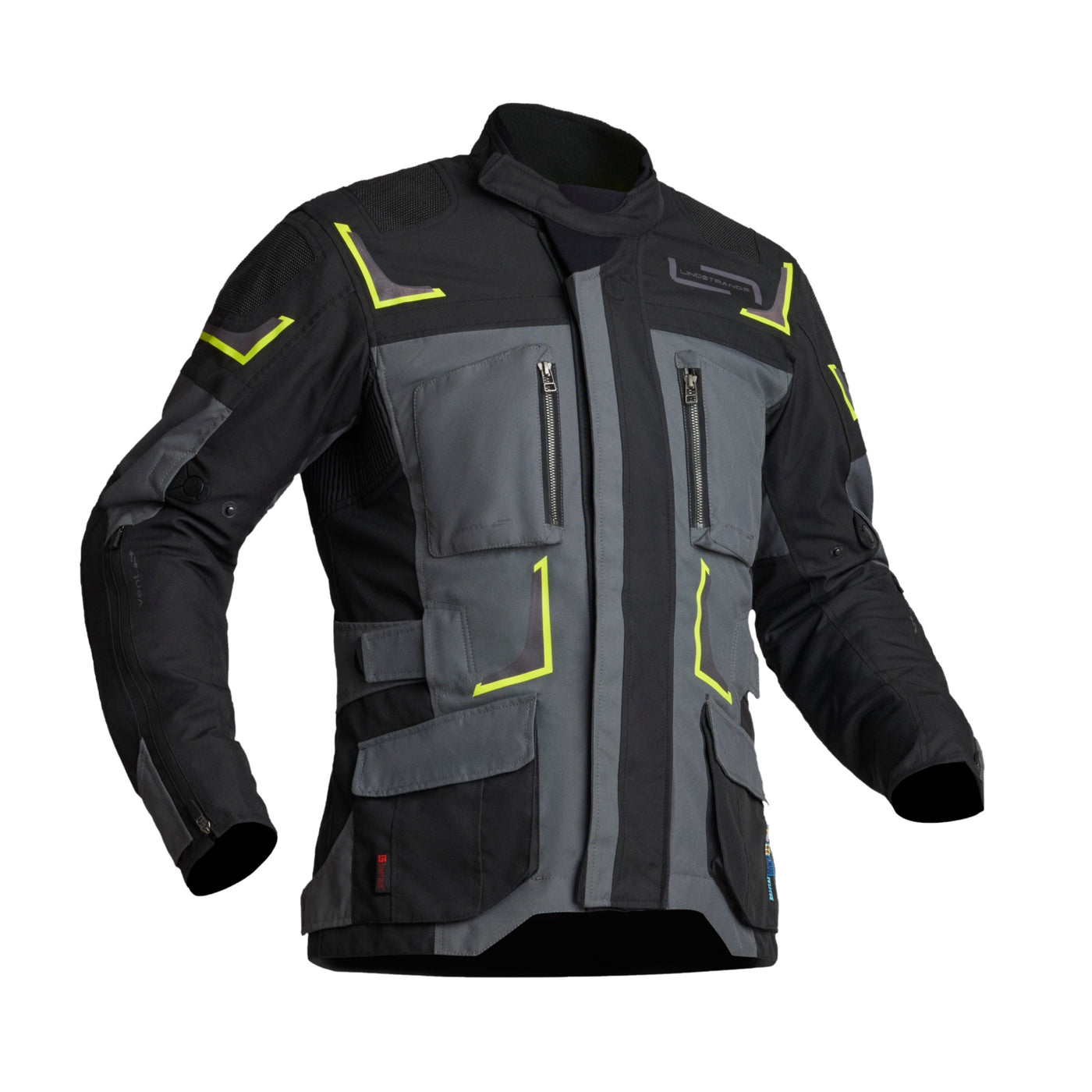 Lindstrands Textile Jacket Myrvik Grey/Black/Yellow