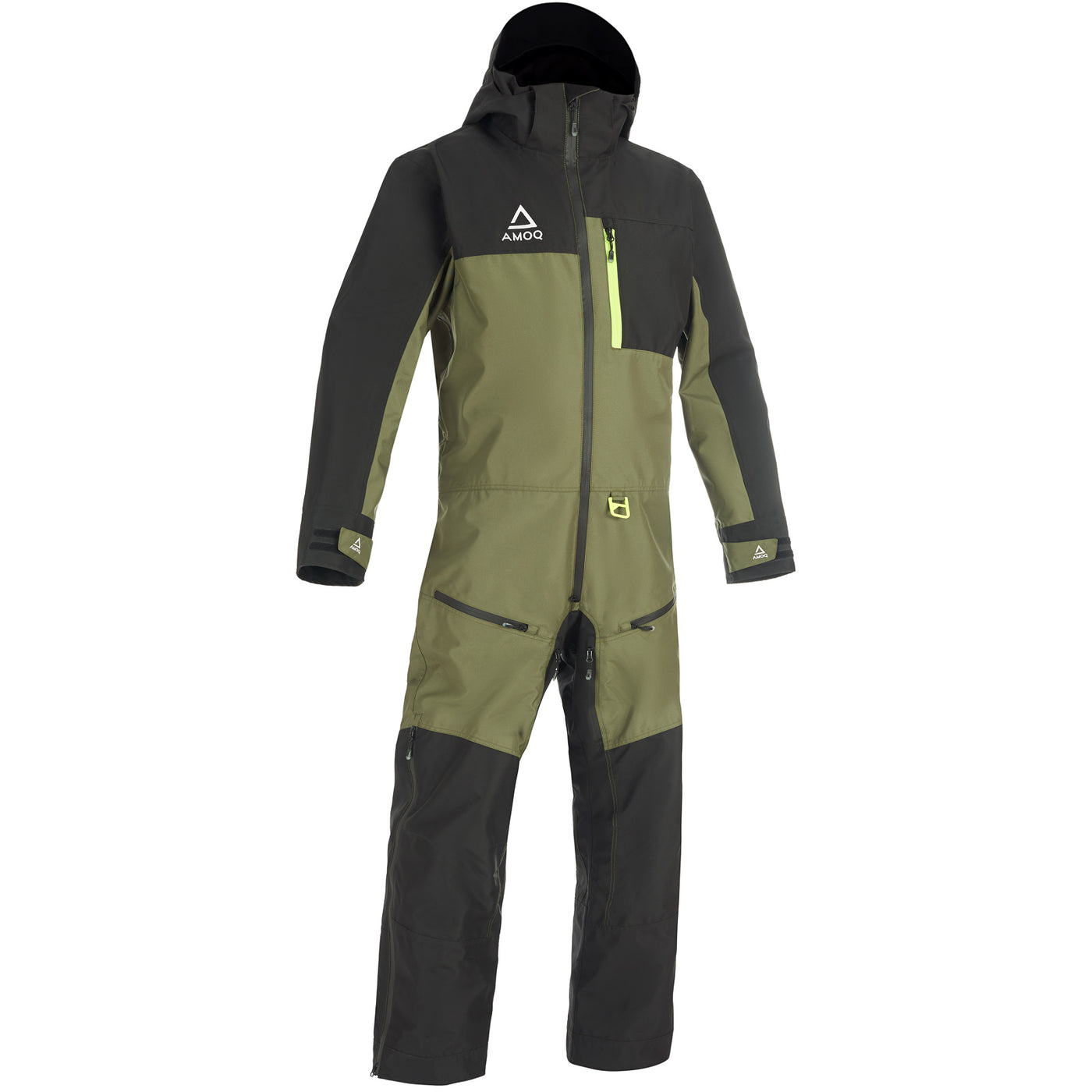 AMOQ Dynamic YOUTH Monosuit Insulated Black/Military Green/Hivis