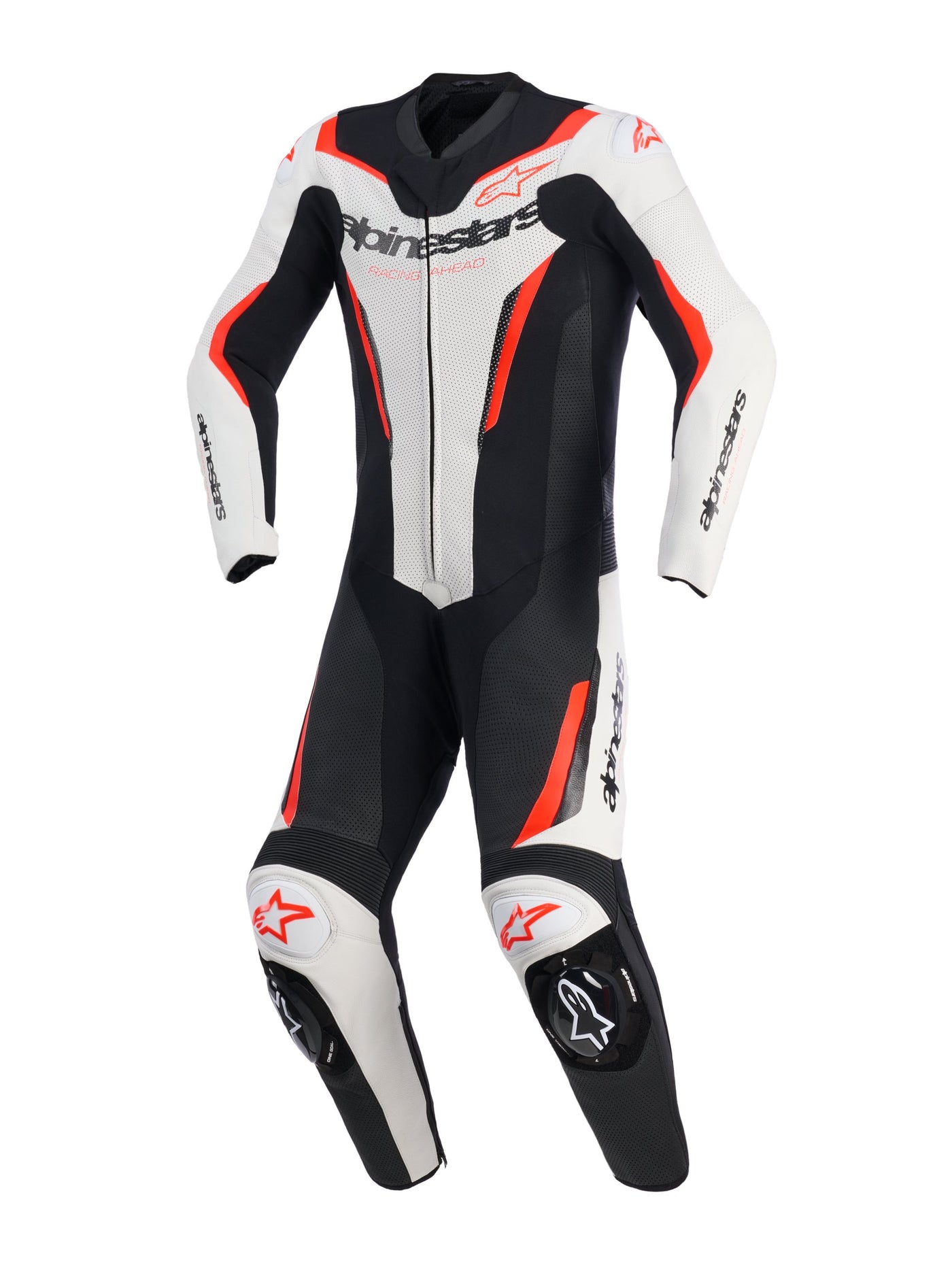 Alpinestars Leather suit 1PCS GP Force V2 Black/White/Red Fluo