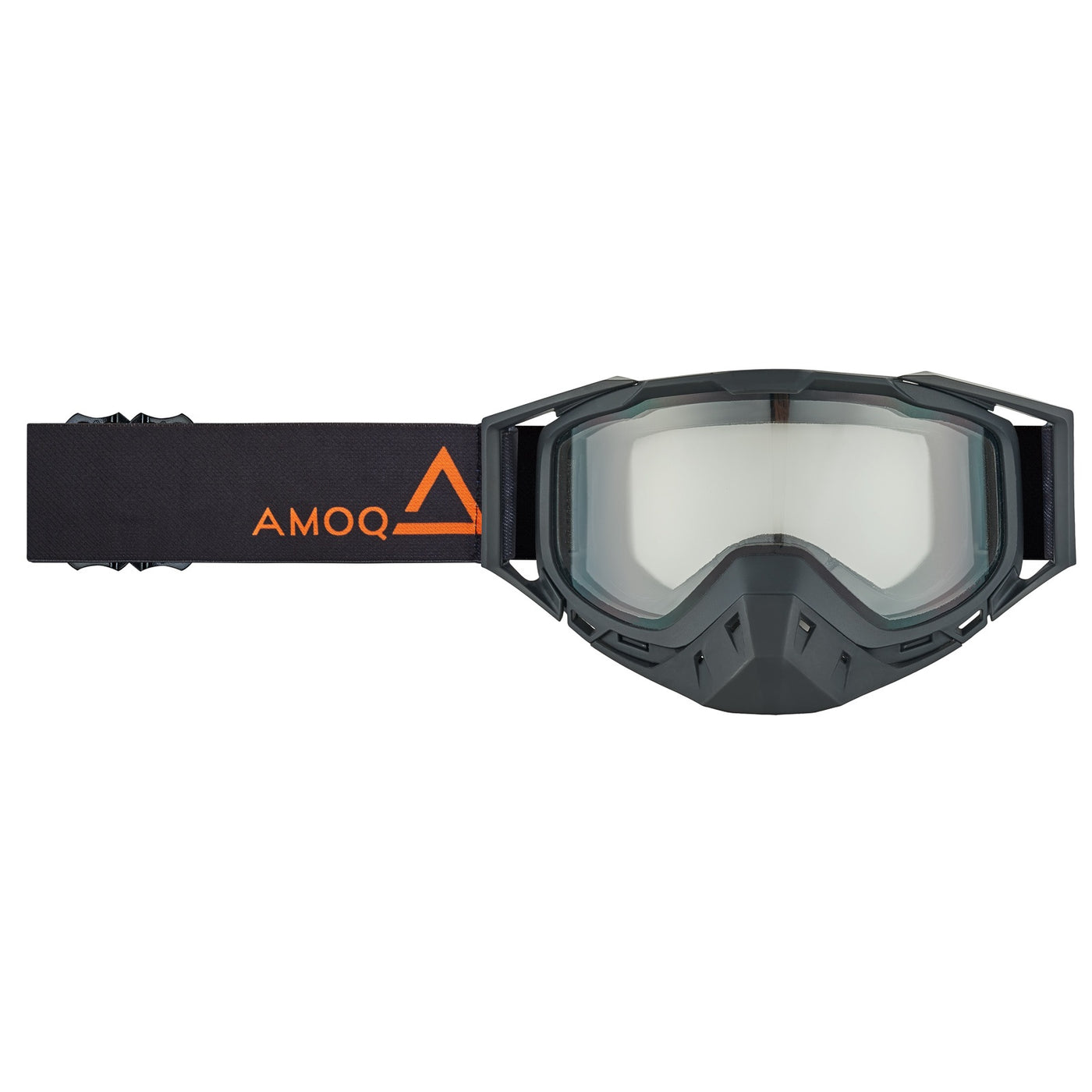 AMOQ Youth Snow Goggles Black-Orange clear lens