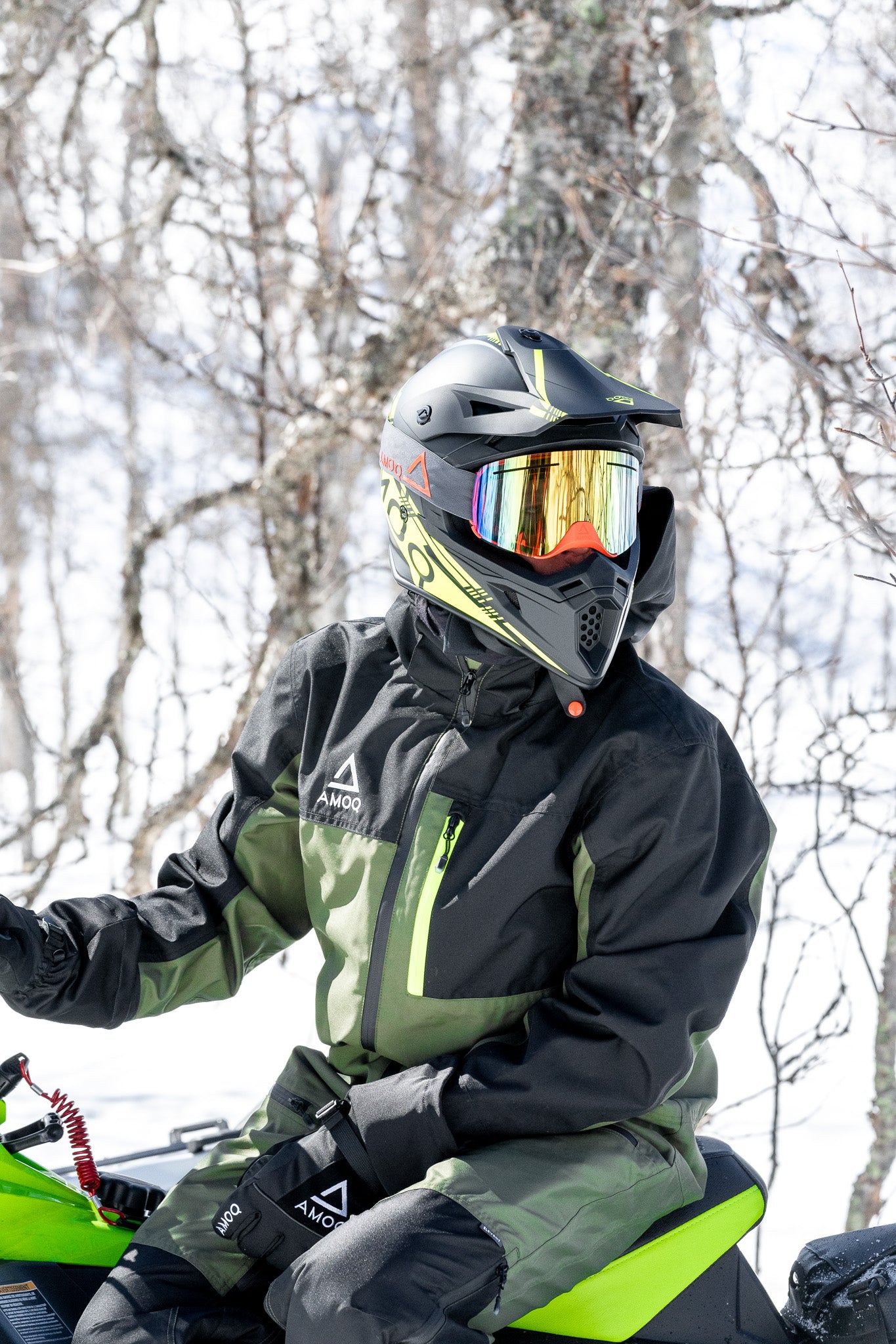 AMOQ Dynamic Monosuit Insulated Black/Military Green/Hivis