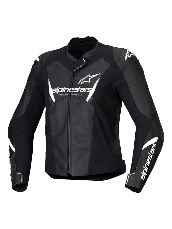 Alpinestars Leather Jacket Woman Faster v3 Black/White