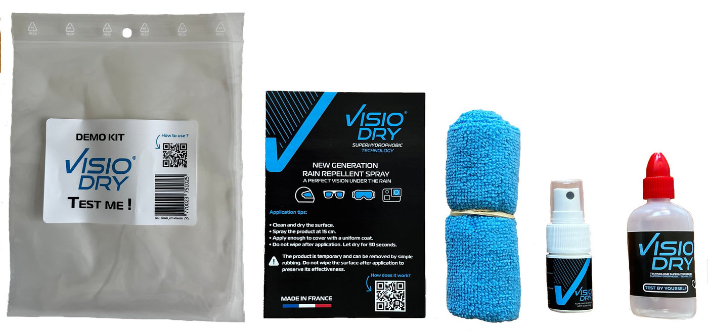 VISIODRY demo kit Superhydrophobic anti-rain AEROSOL mL/50 g 35