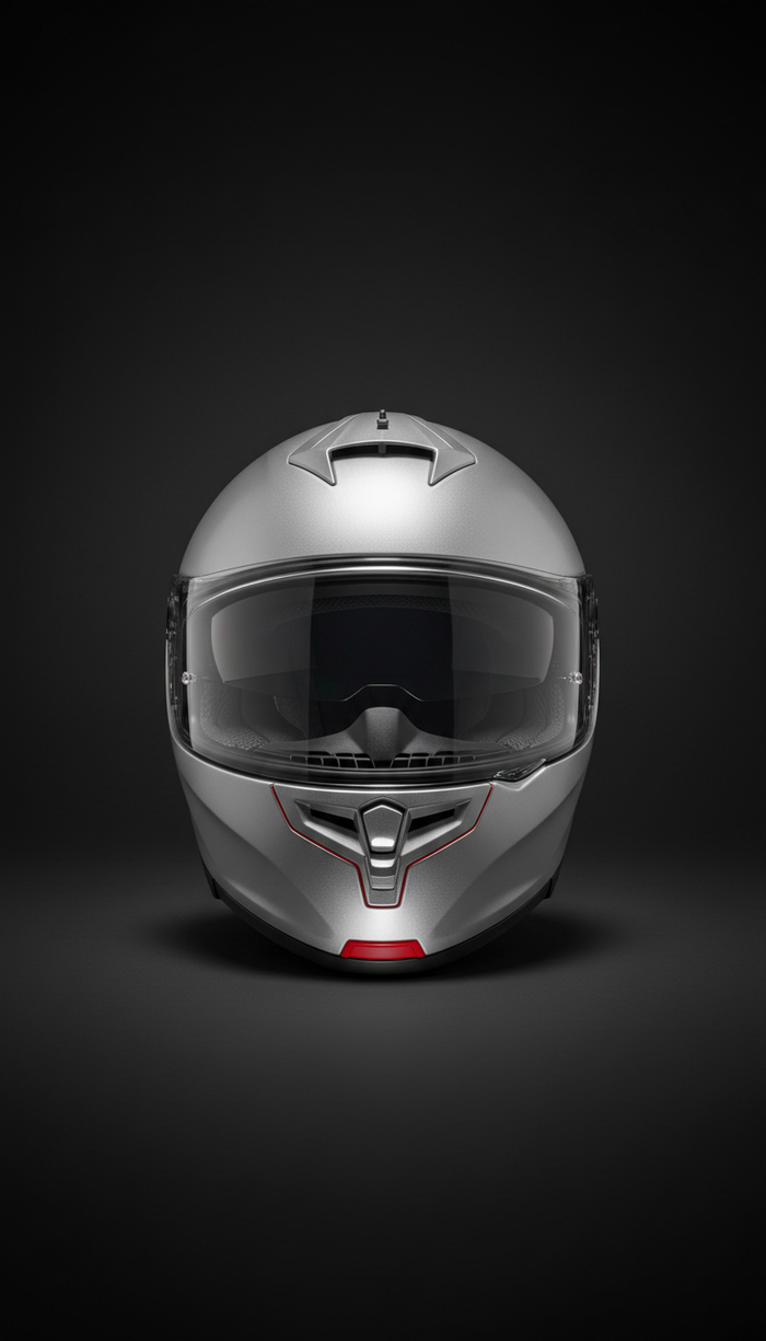 Frosted Silver modular helmet