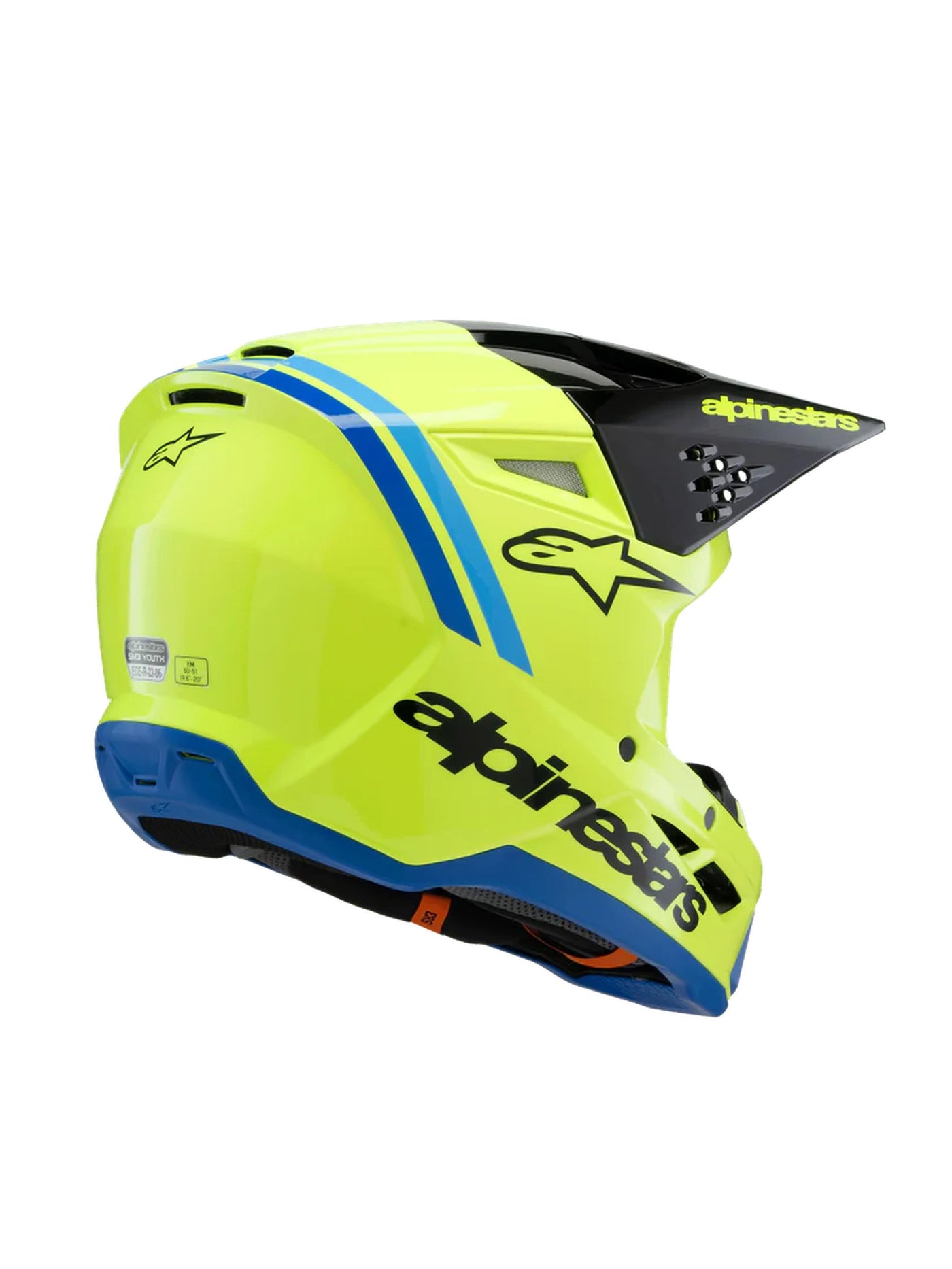 Alpinestars Helmet SM3 Youth Radium Yellow Fluo/Black/Blue