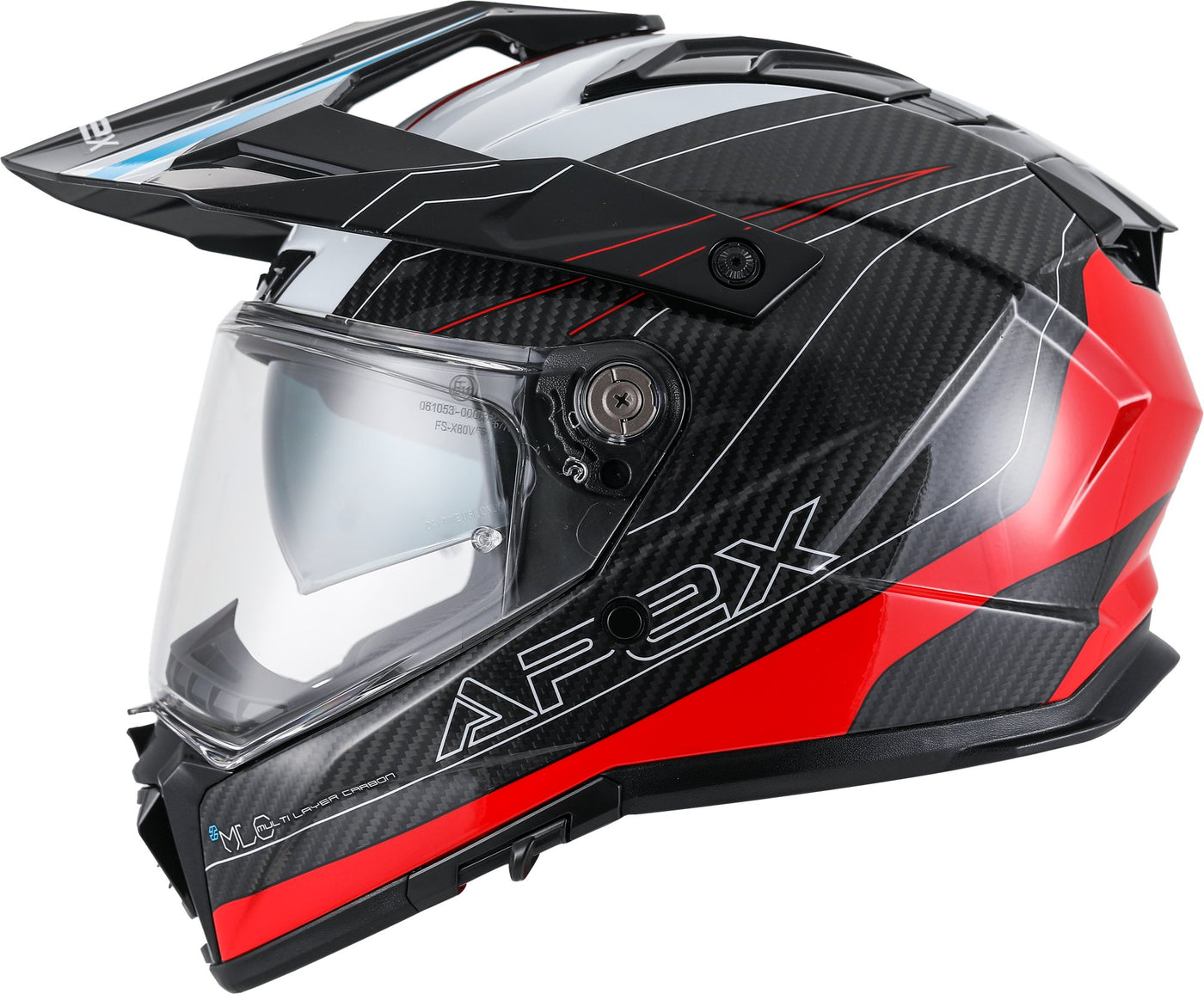 APEX Helmet AC500 Carbon Sahara White/red/blue glossy