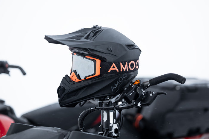 AMOQ Aster Snow Goggles Black-Orange Silver Mirror