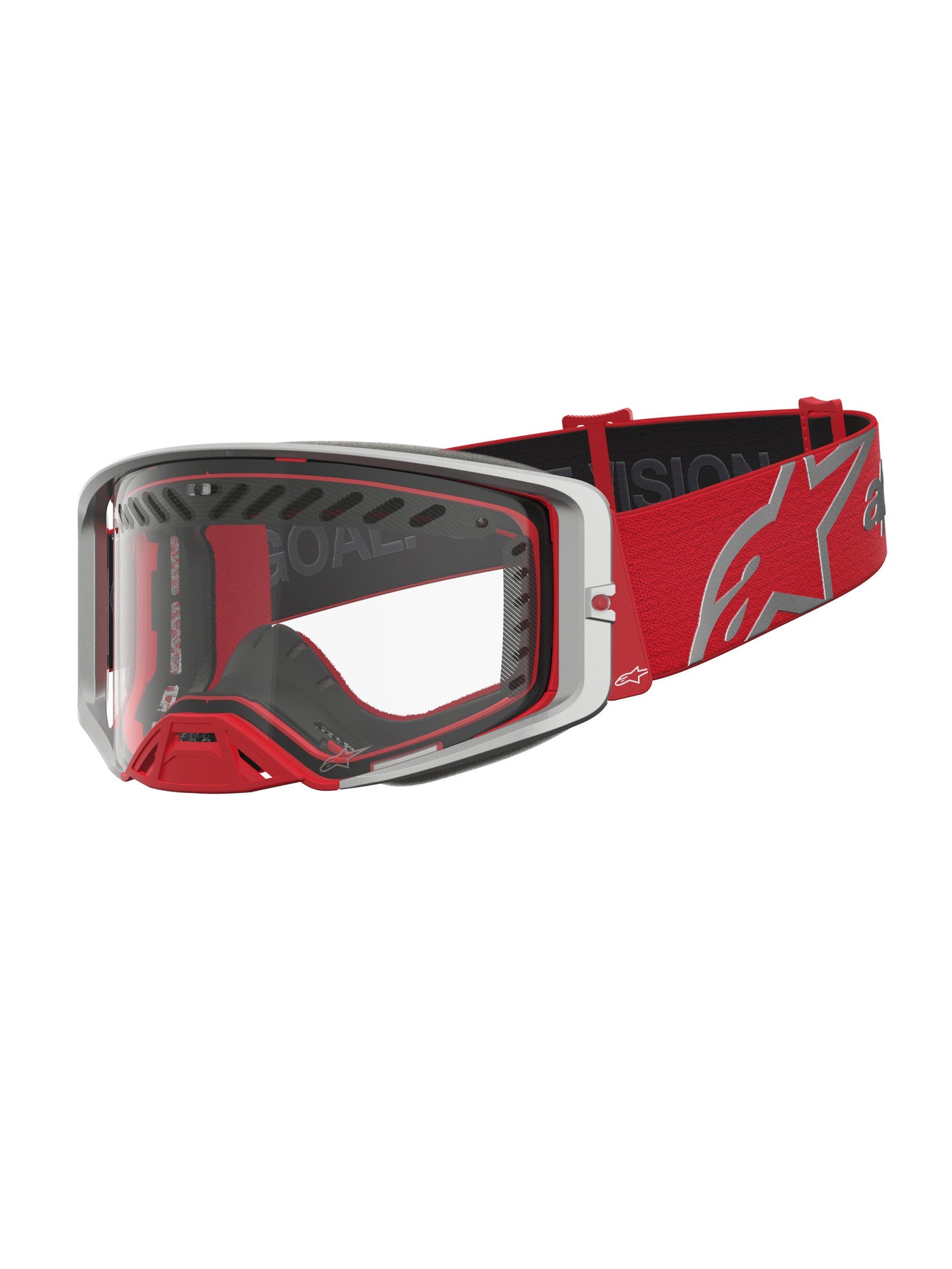 Alpinestars Goggle Supertech Dura Air Fluid Red Silver Clear