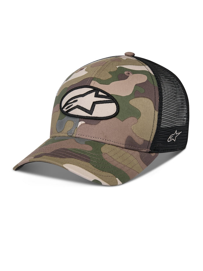 Alpinestars Hat Oblique Camo Trucker Snapback Green Camo/Black One Size