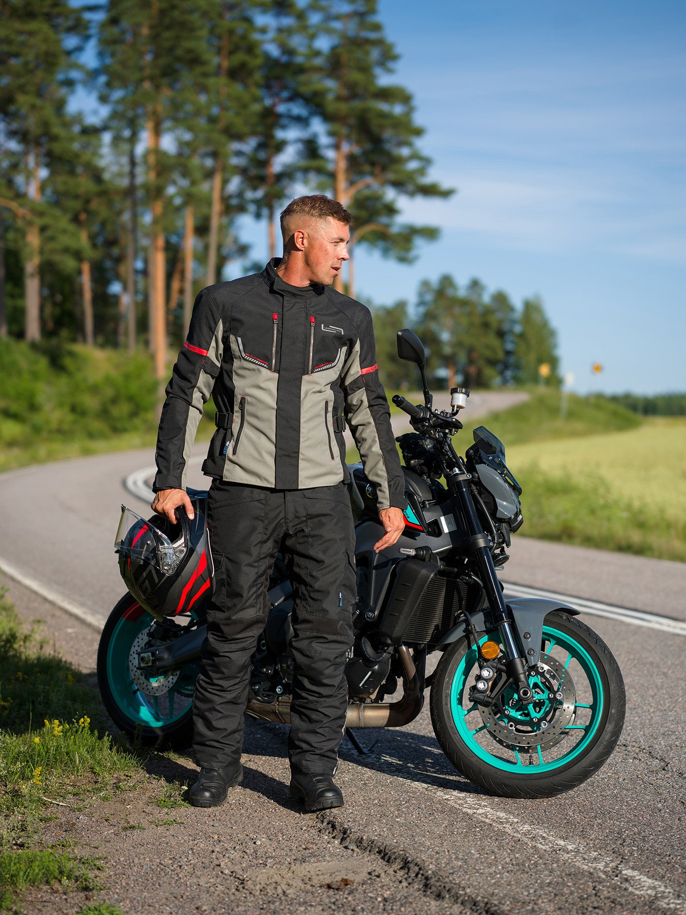 Lindstrands textile jacket Lomsen Black/light grey