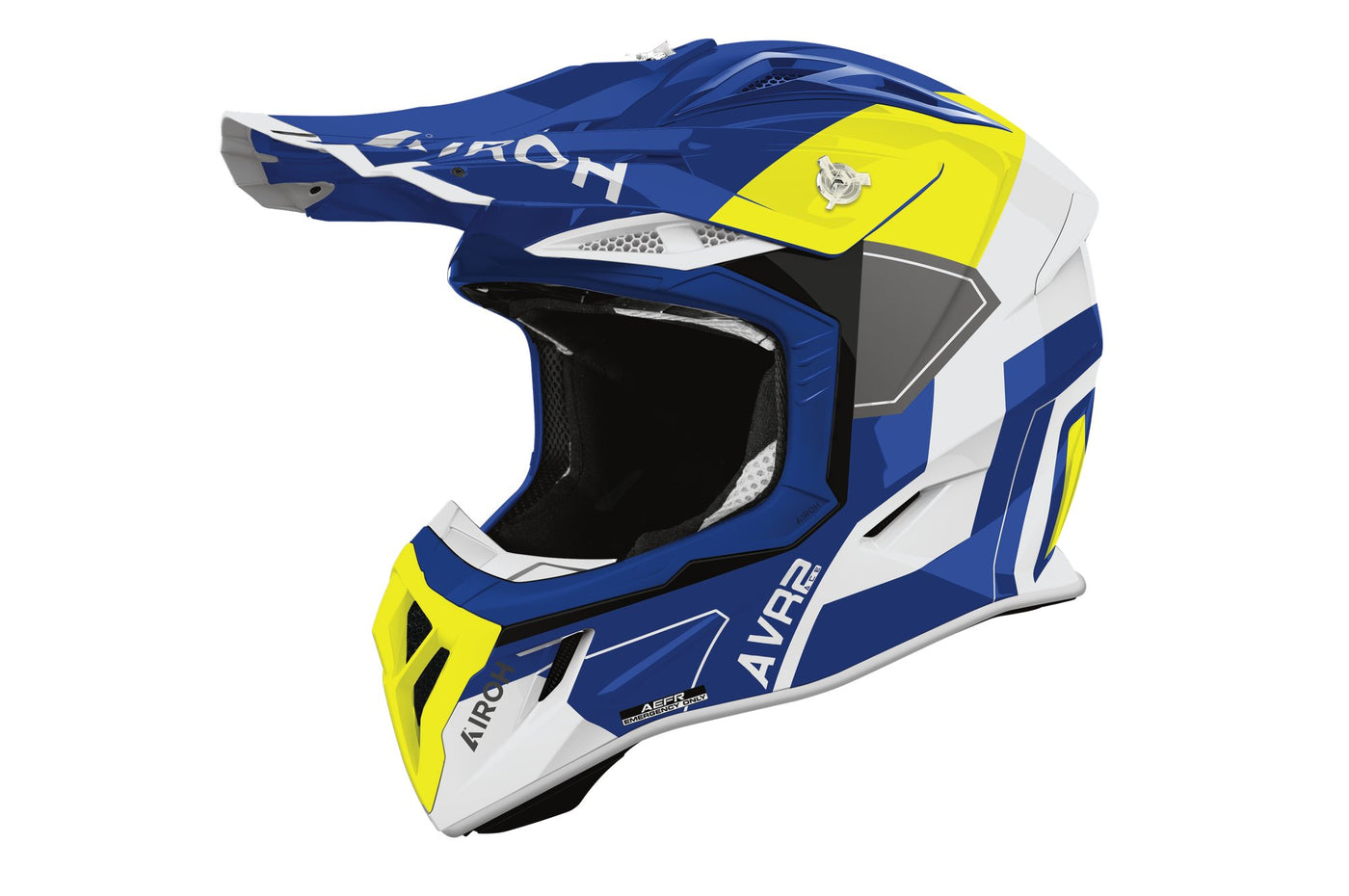 Airoh Helmet Aviator Ace 2 Shield Blue/Yellow gloss
