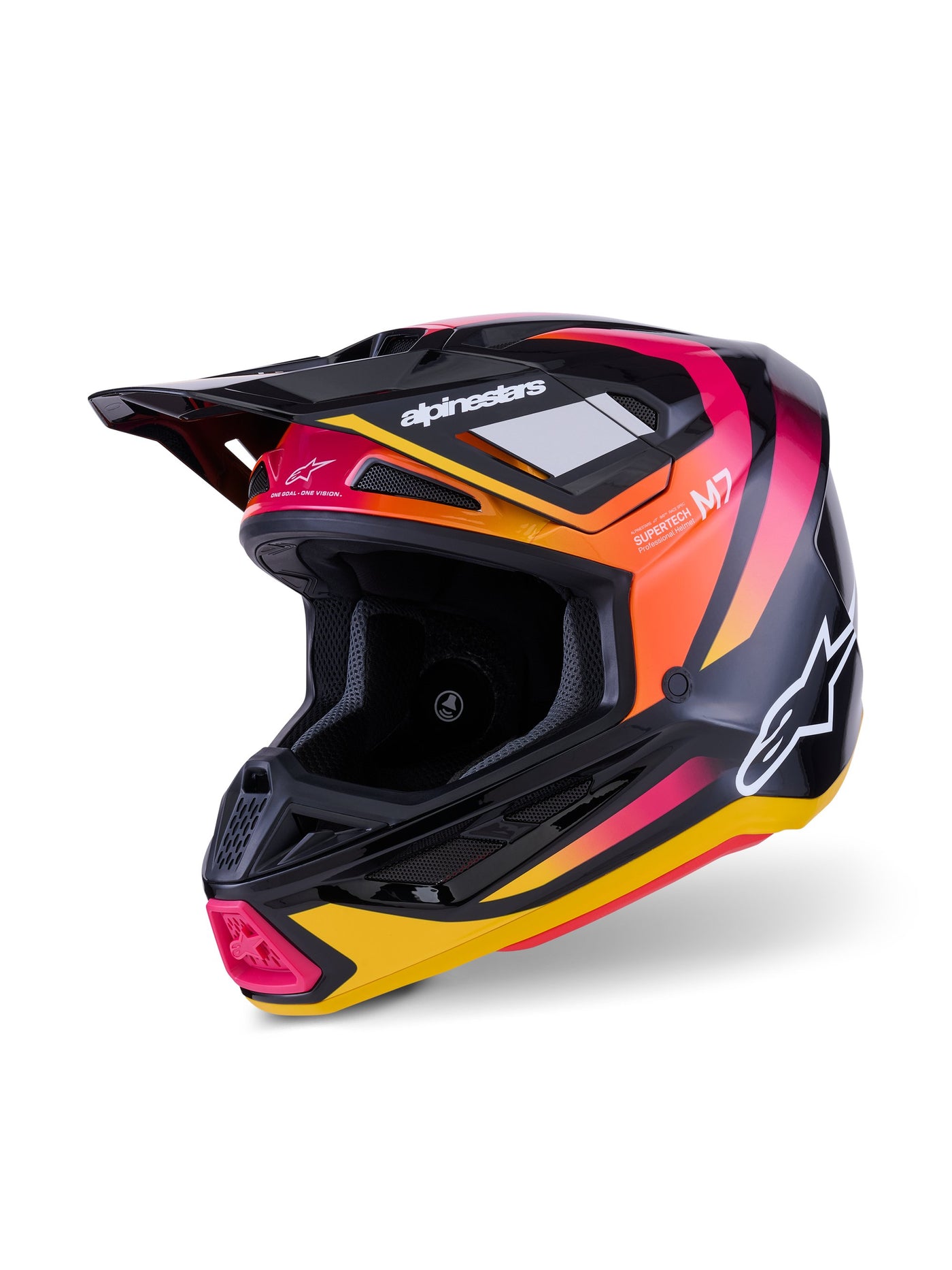 Alpinestars Helmet S-M7 Rise Black/Yellow/Pink