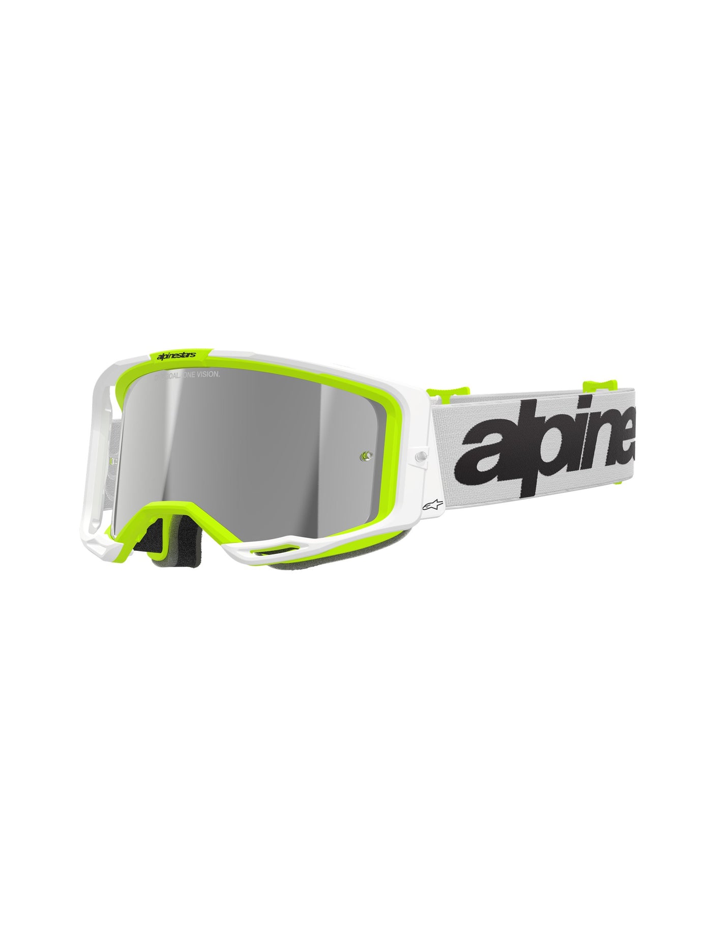 Alpinestars Goggle Vision 8 WORDMARK WHITE YLLW FLUO Mirror SILVER