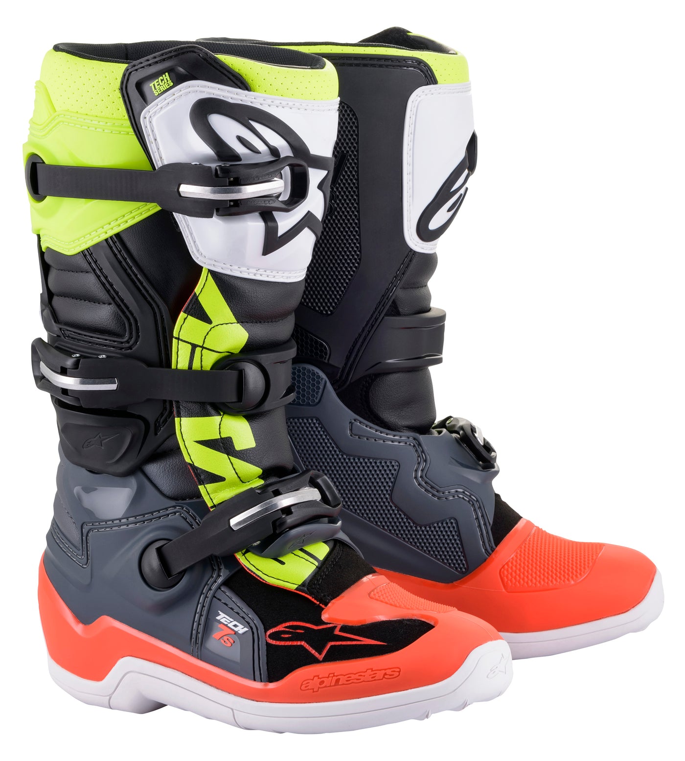 Alpinestars Boot Tech 7s junior Gr/Red/Yel Fluo