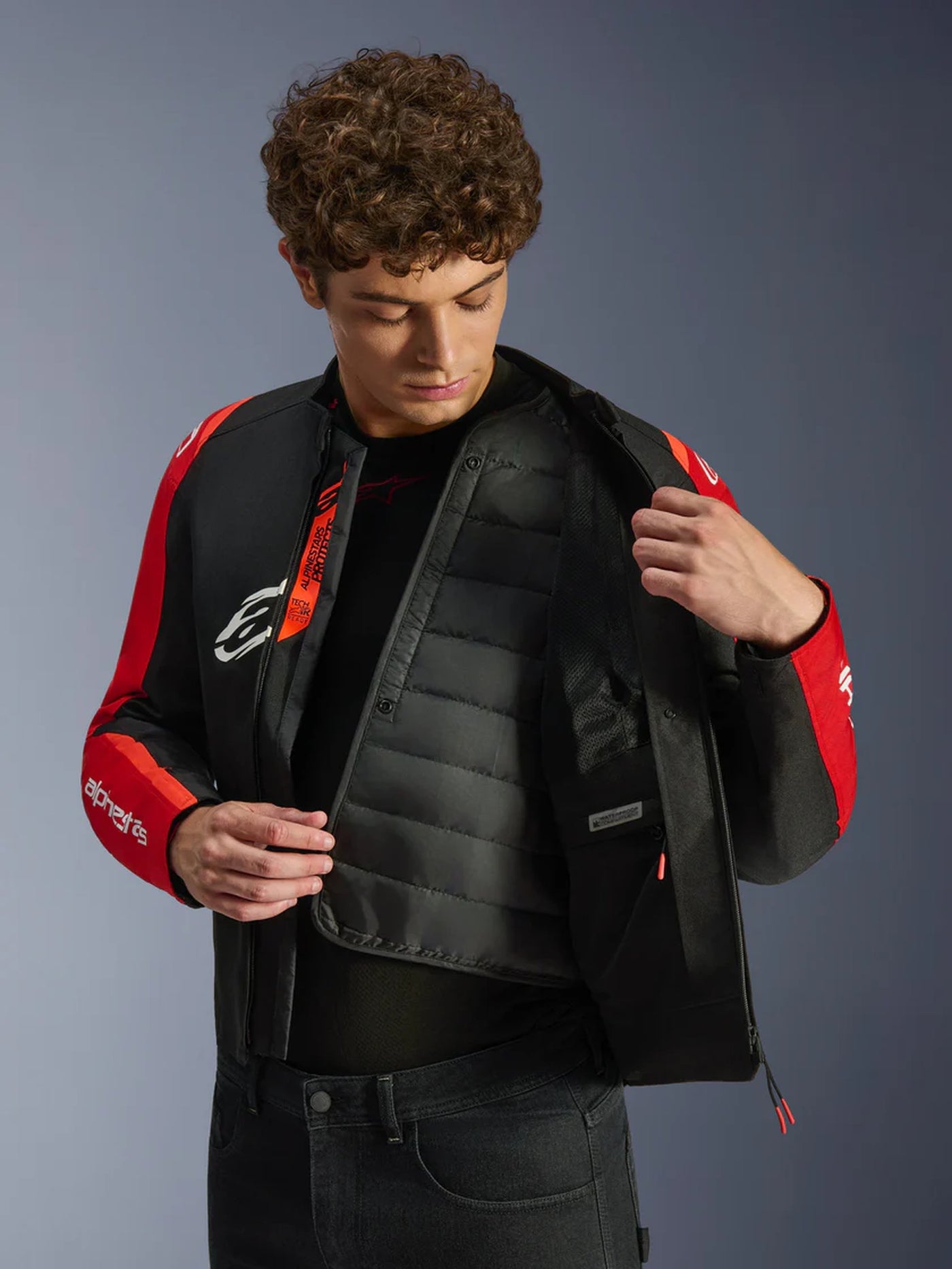 Alpinestars Jacket T-SPS v2 Waterproof Black/Red Fluo